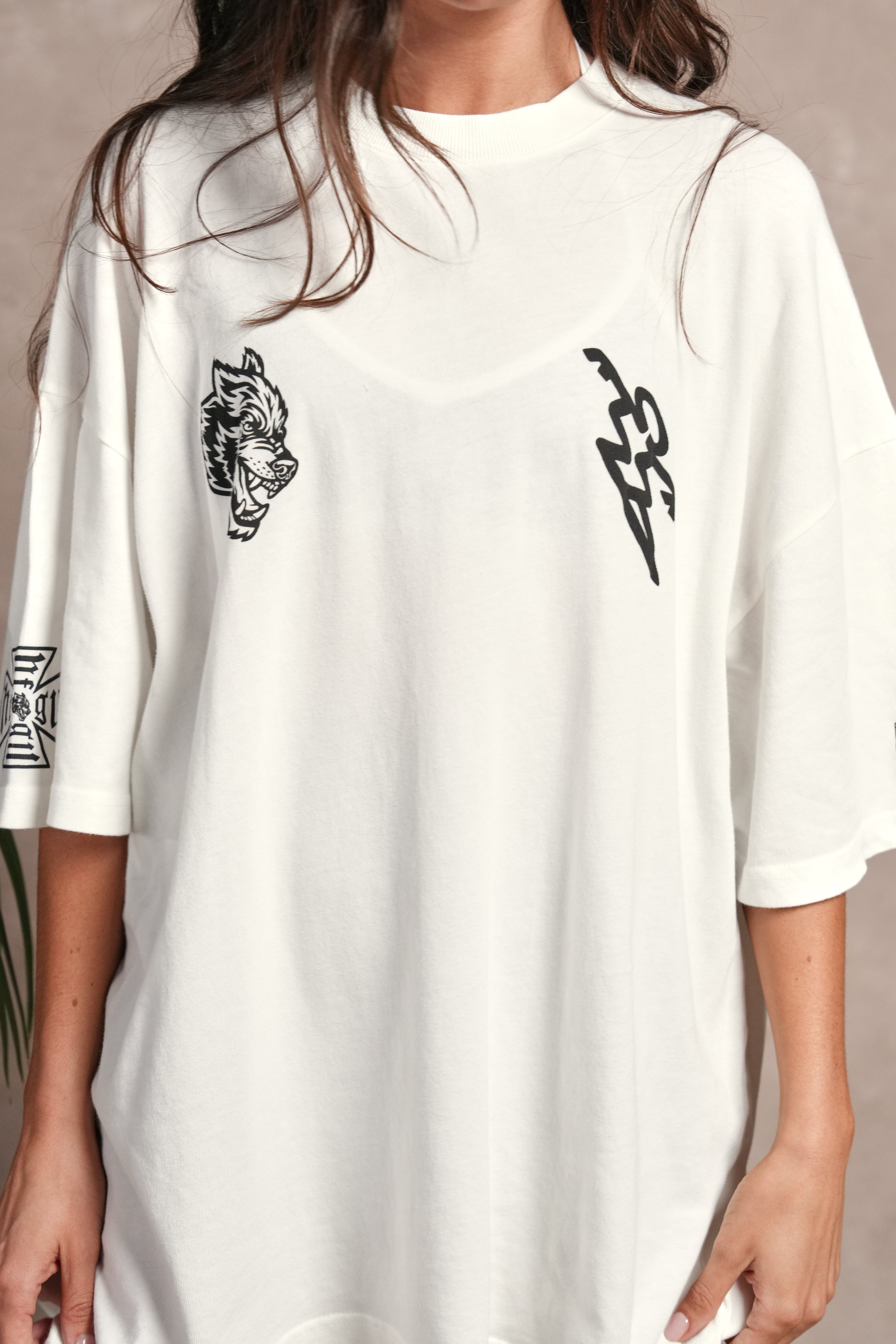 North F*Ckin Shore Premium Oversized Tee in Cream