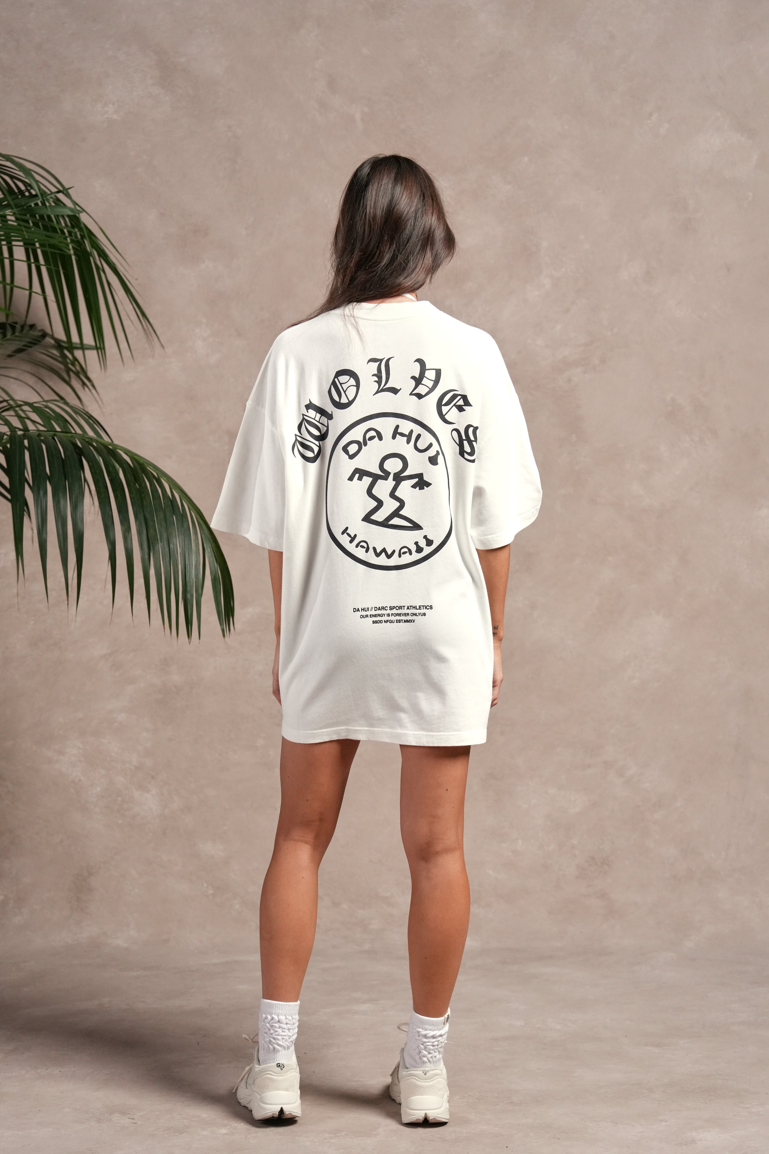 Darc Sport X Da Hui Premium Oversized Tee in Cream