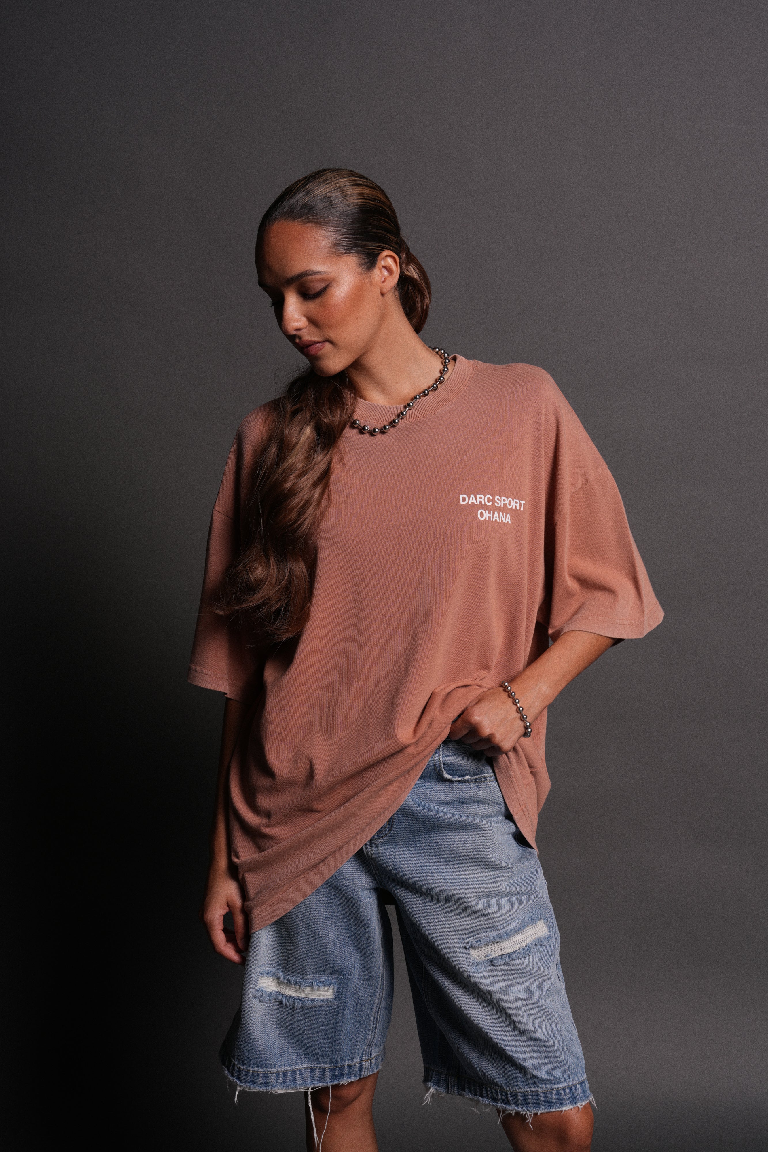 Darc Sport Ohana "Premium" Oversized Tee in Desert Rose