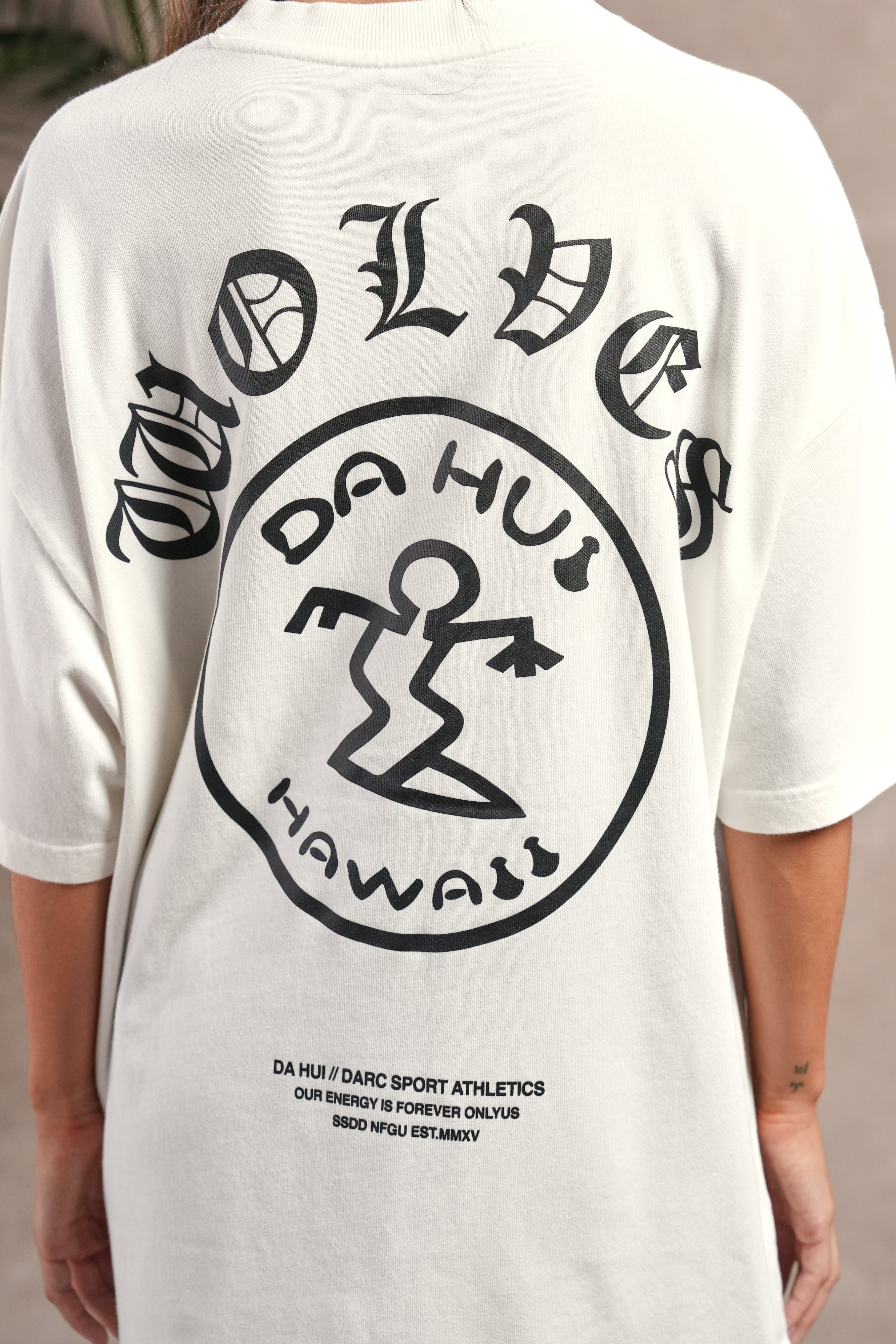 Darc Sport X Da Hui Premium Oversized Tee in Cream