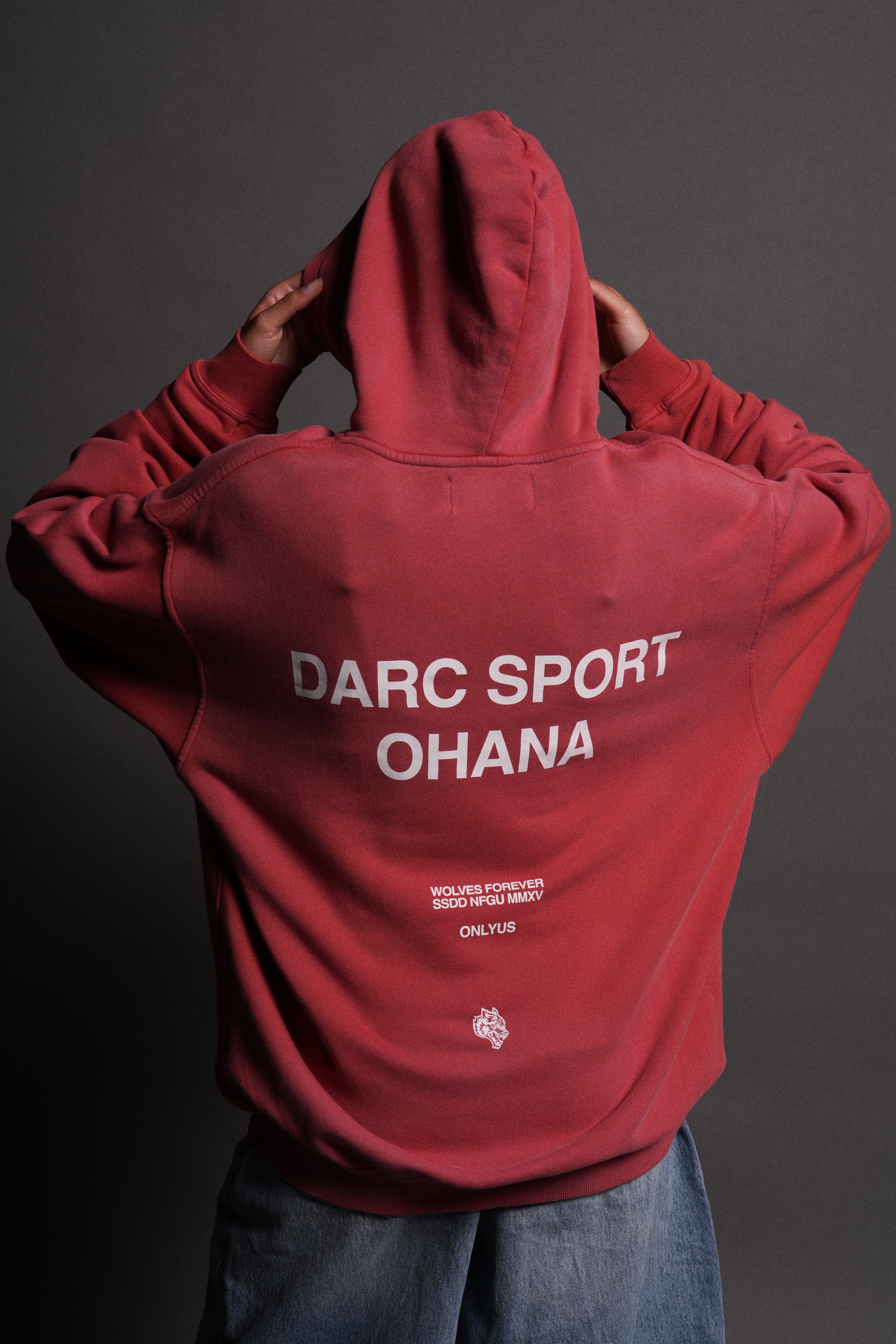 Darc Sport Ohana "Pierce" Hoodie in Roman Red Drift Wash