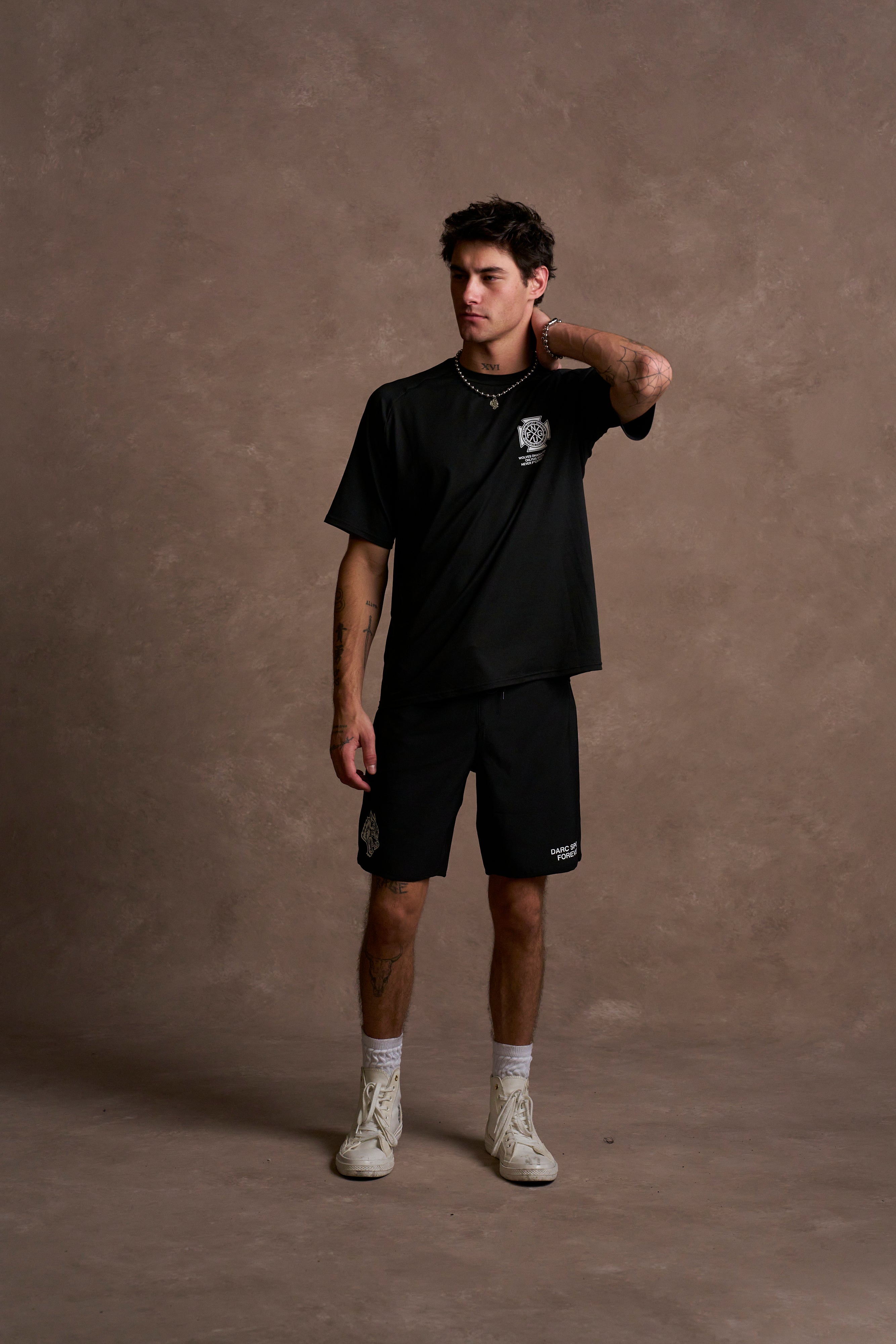 Wolves Run Together "Dry Wolf" S/S Raglan Tee in Black