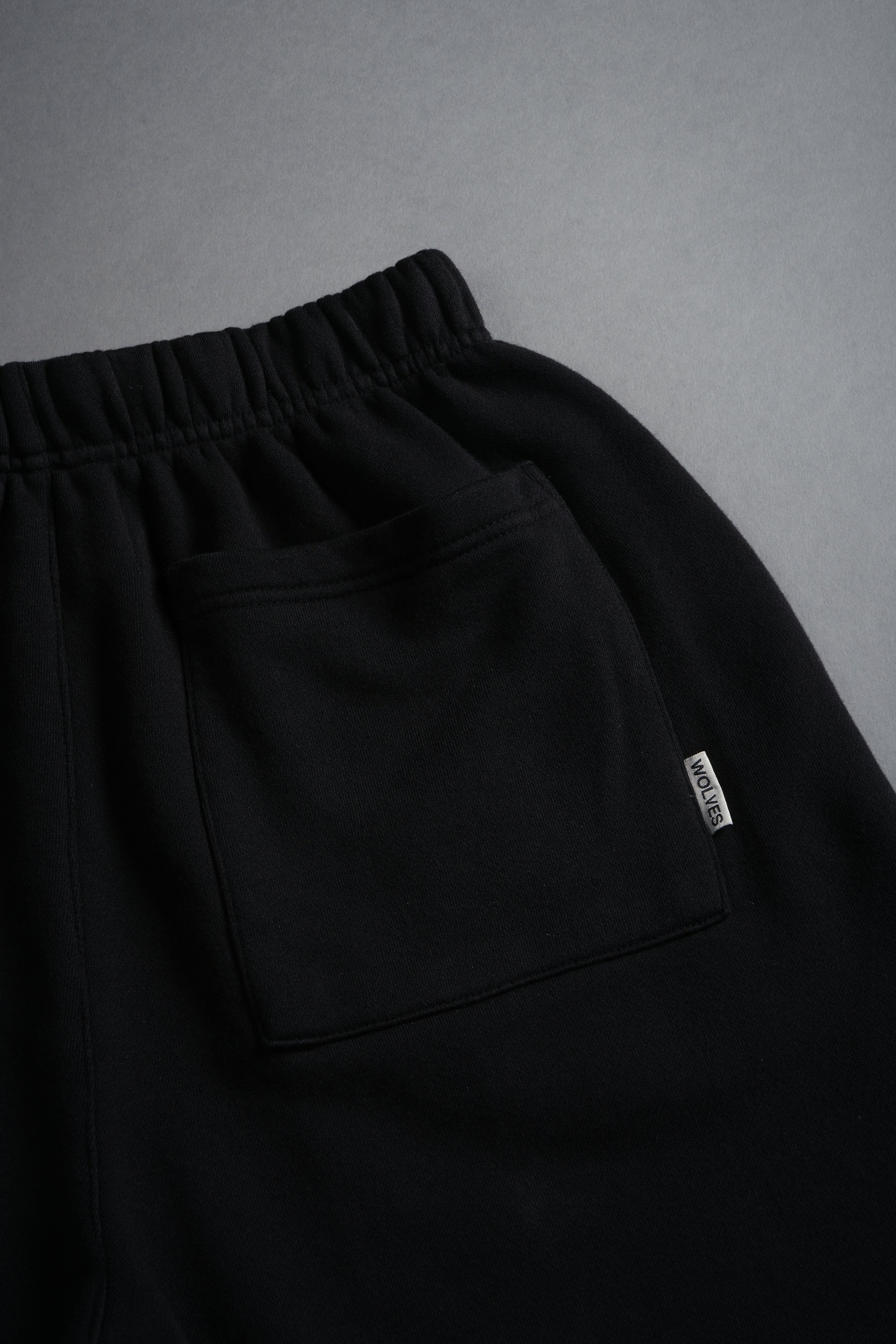 Dual Oversized Post Lounge Sweat Shorts in Black