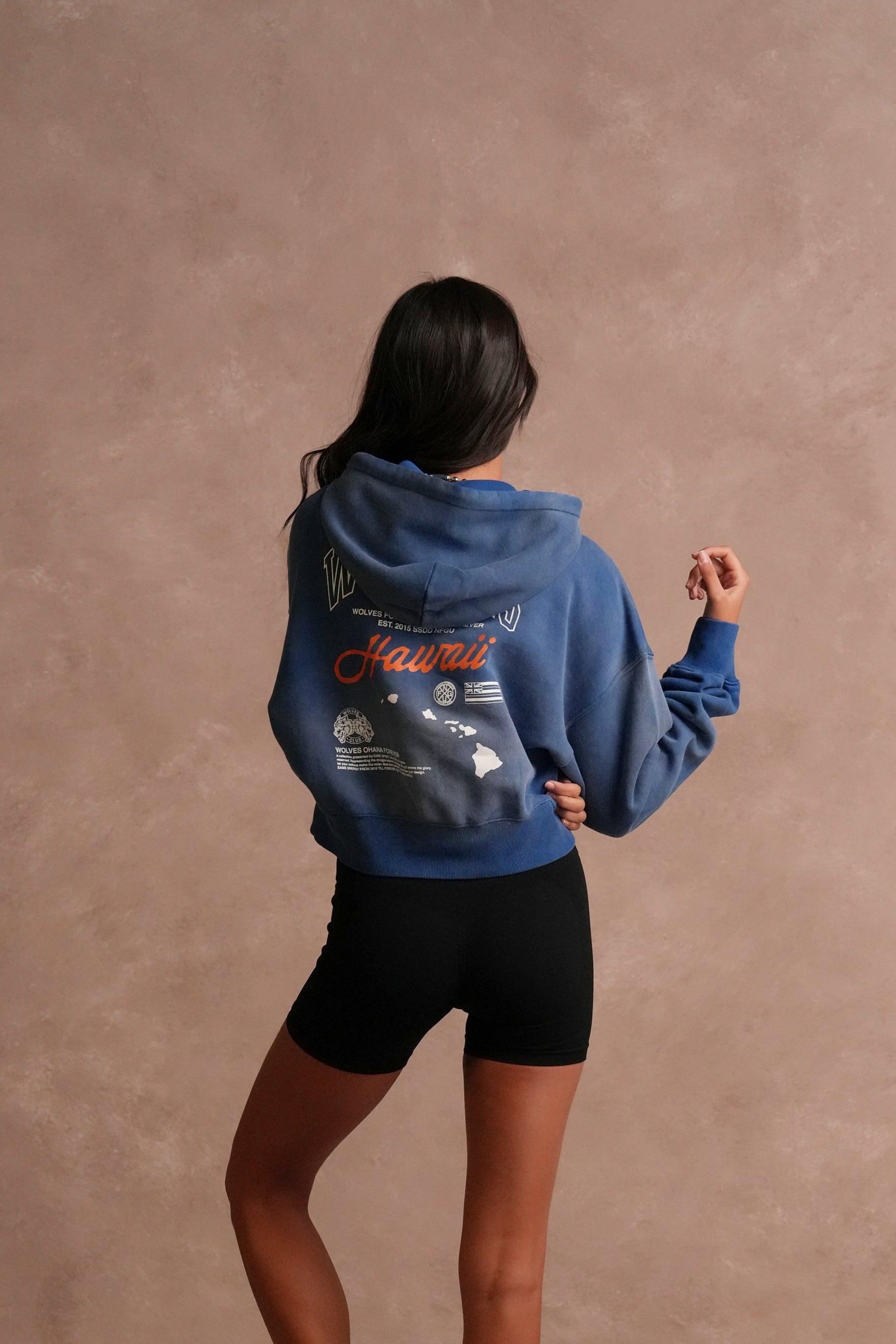 Wolves Hawaii "Ava" Hoodie in Darc Cobalt Sun Fade