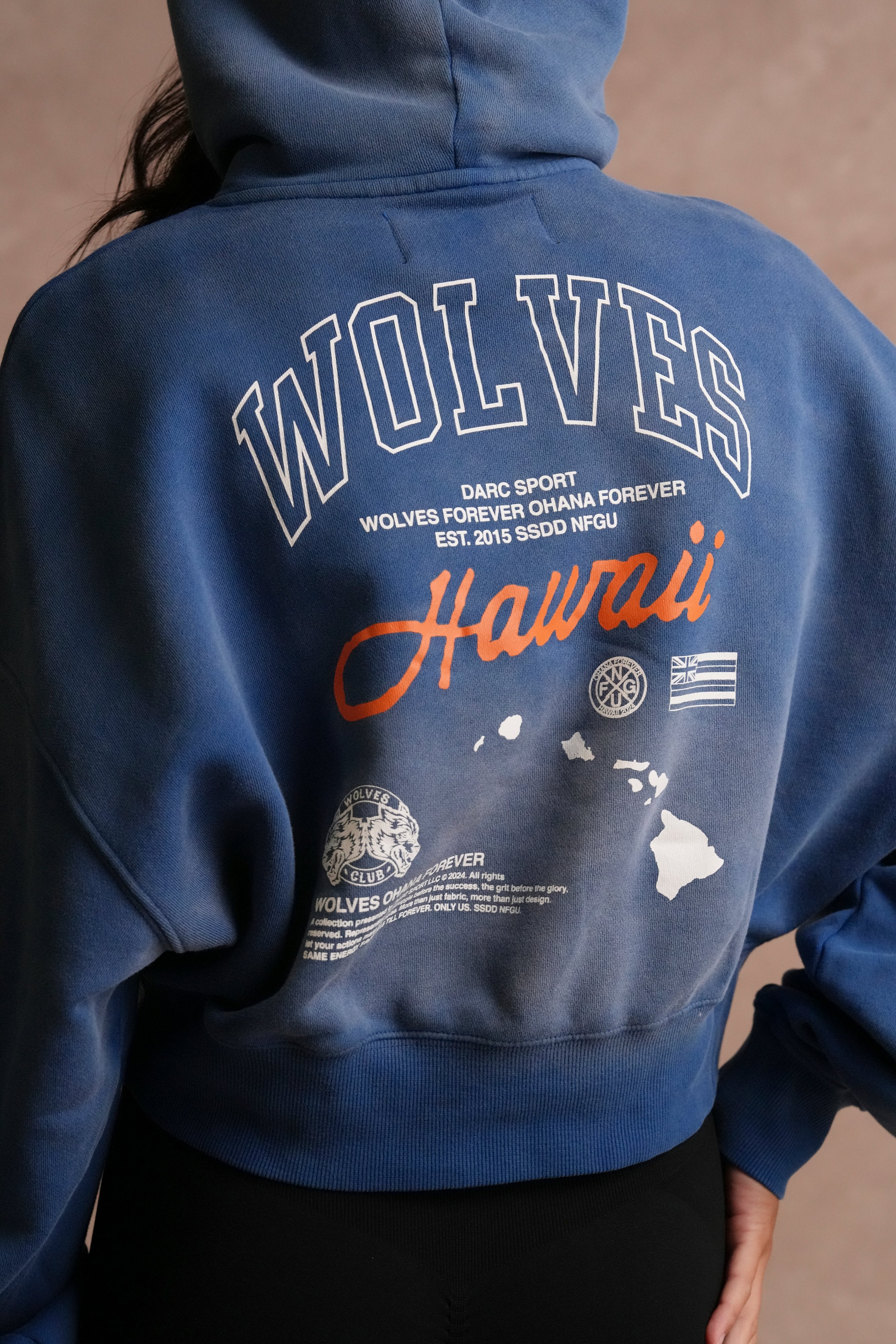Wolves Hawaii "Ava" Hoodie in Darc Cobalt Sun Fade