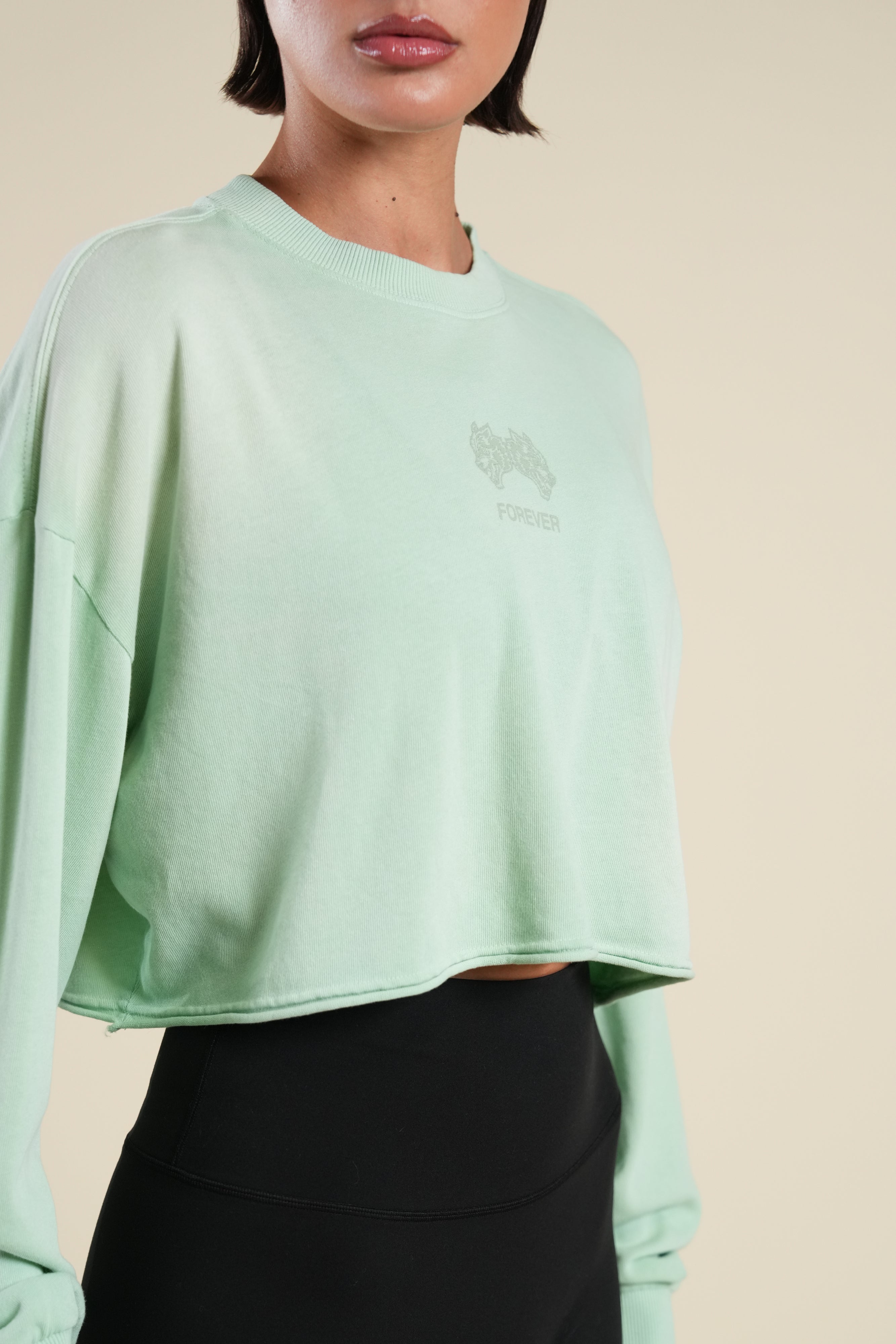 Forever IYKYK "Premium" Oversized Cropped LS Tee