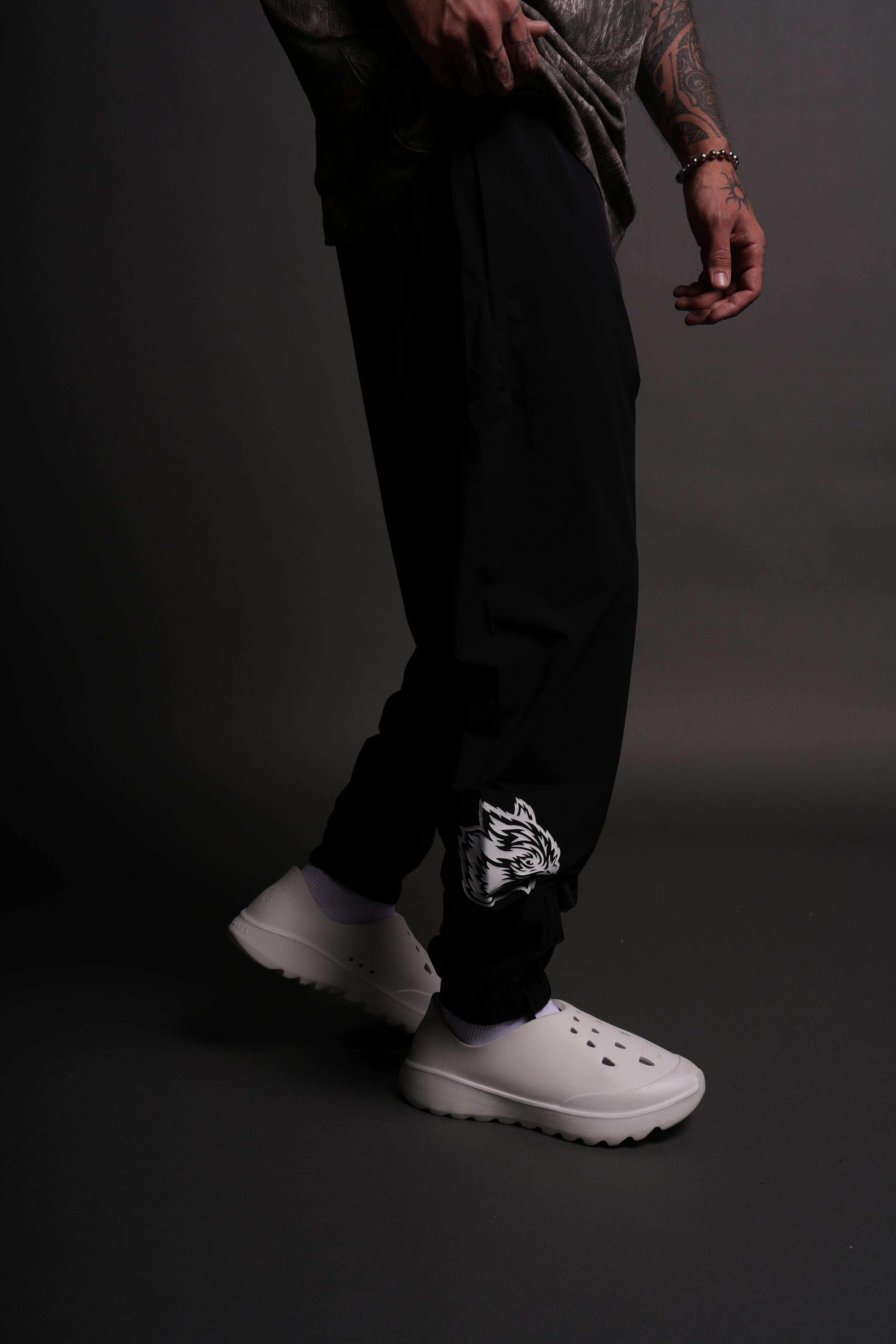 Wolves Forever Ohana Hybrid Nylon Track Pants in Black