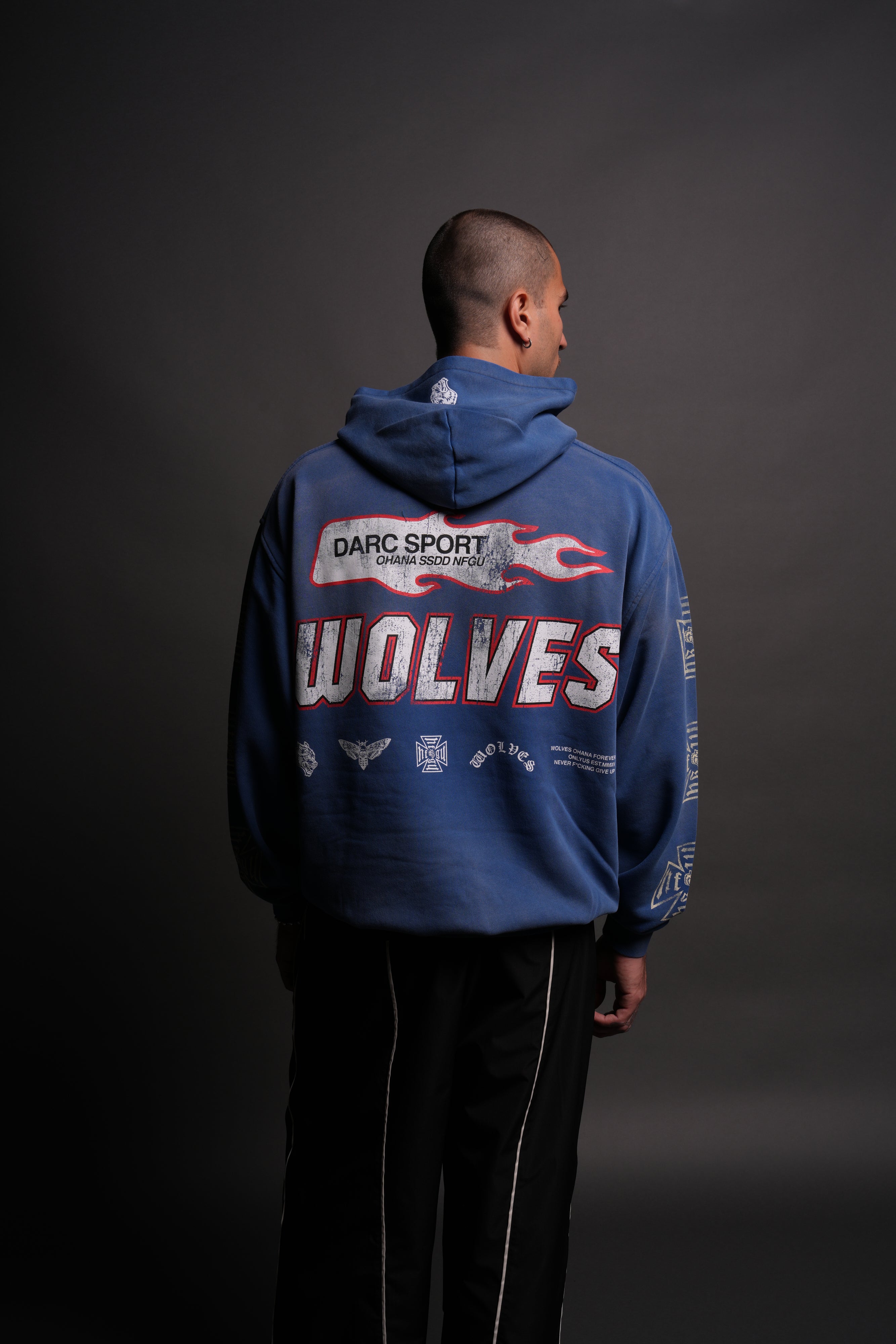 Full Send "Pierce" Hoodie in Darc Cobalt Drift Wash