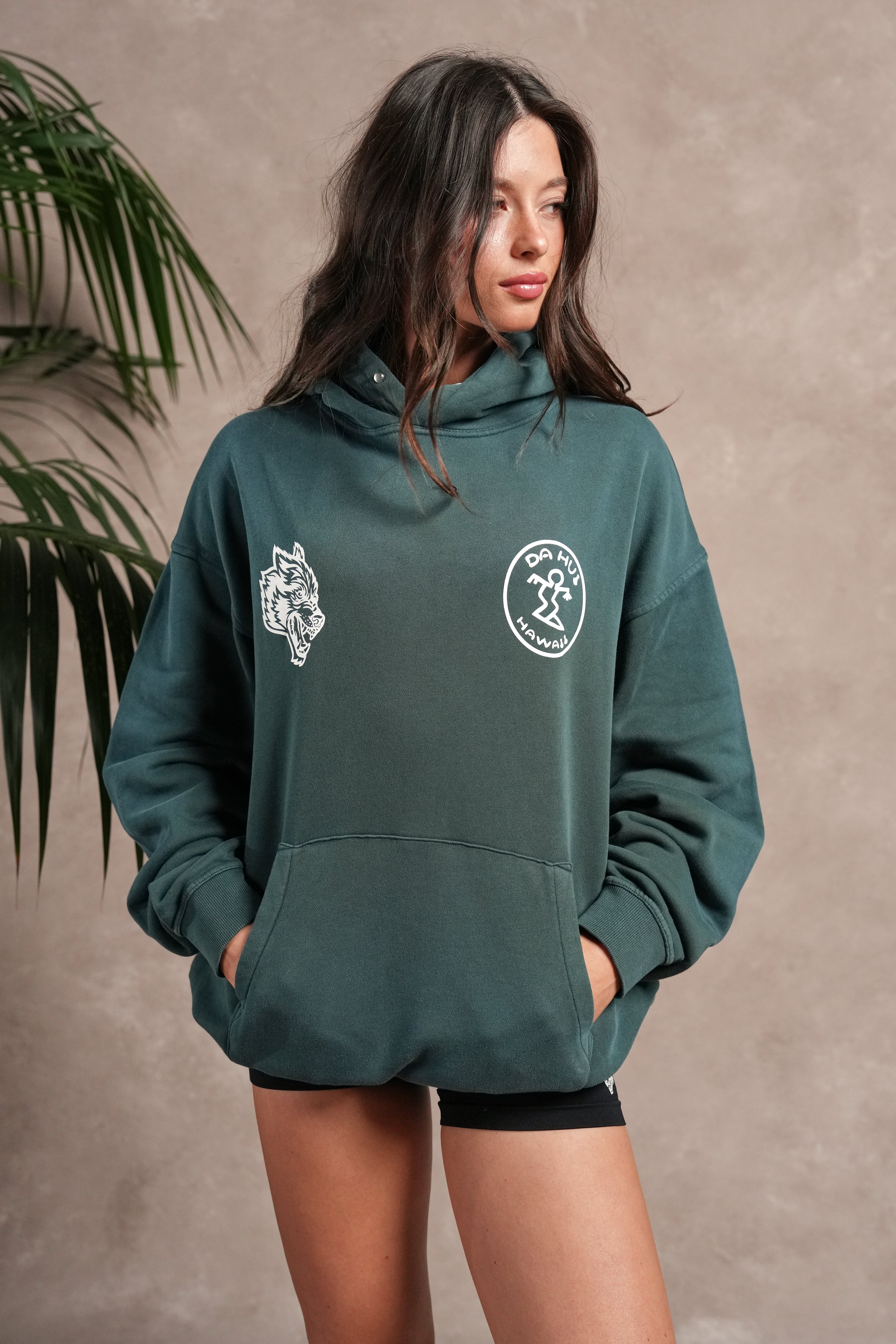 Darc Sport X Da Hui Pierce Hoodie in Forest Pine Sun Fade
