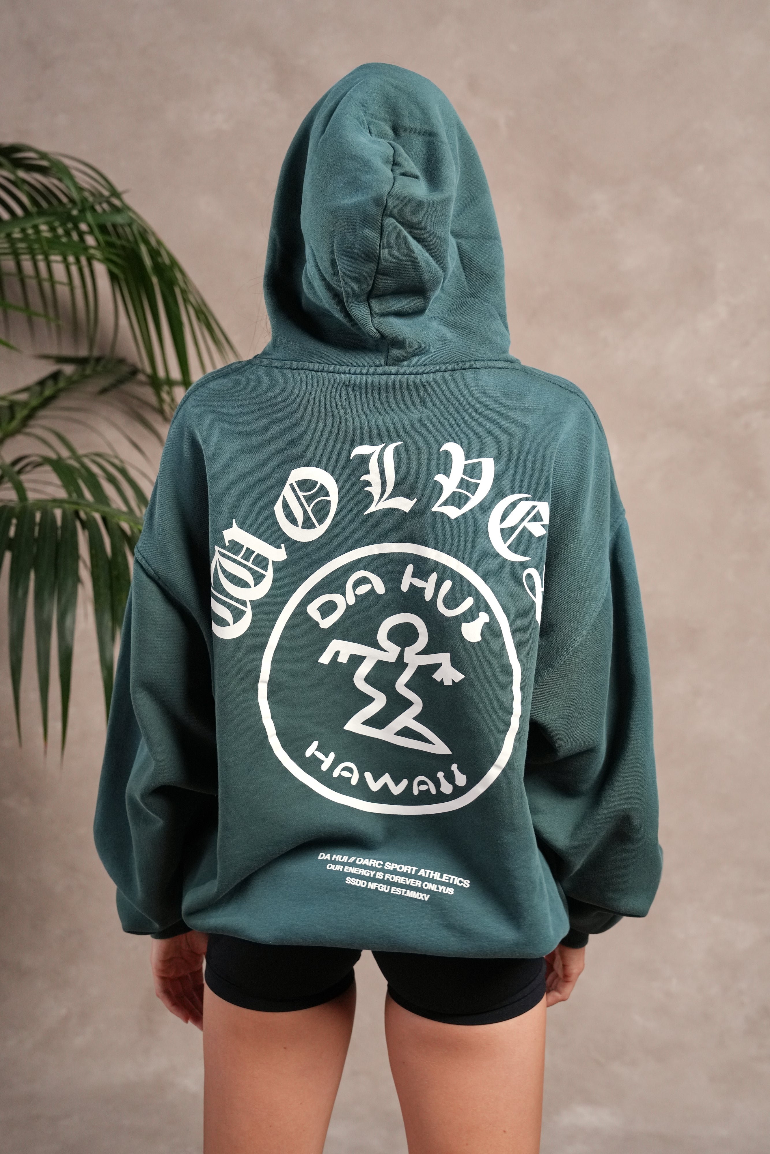 Darc Sport X Da Hui Pierce Hoodie in Forest Pine Sun Fade