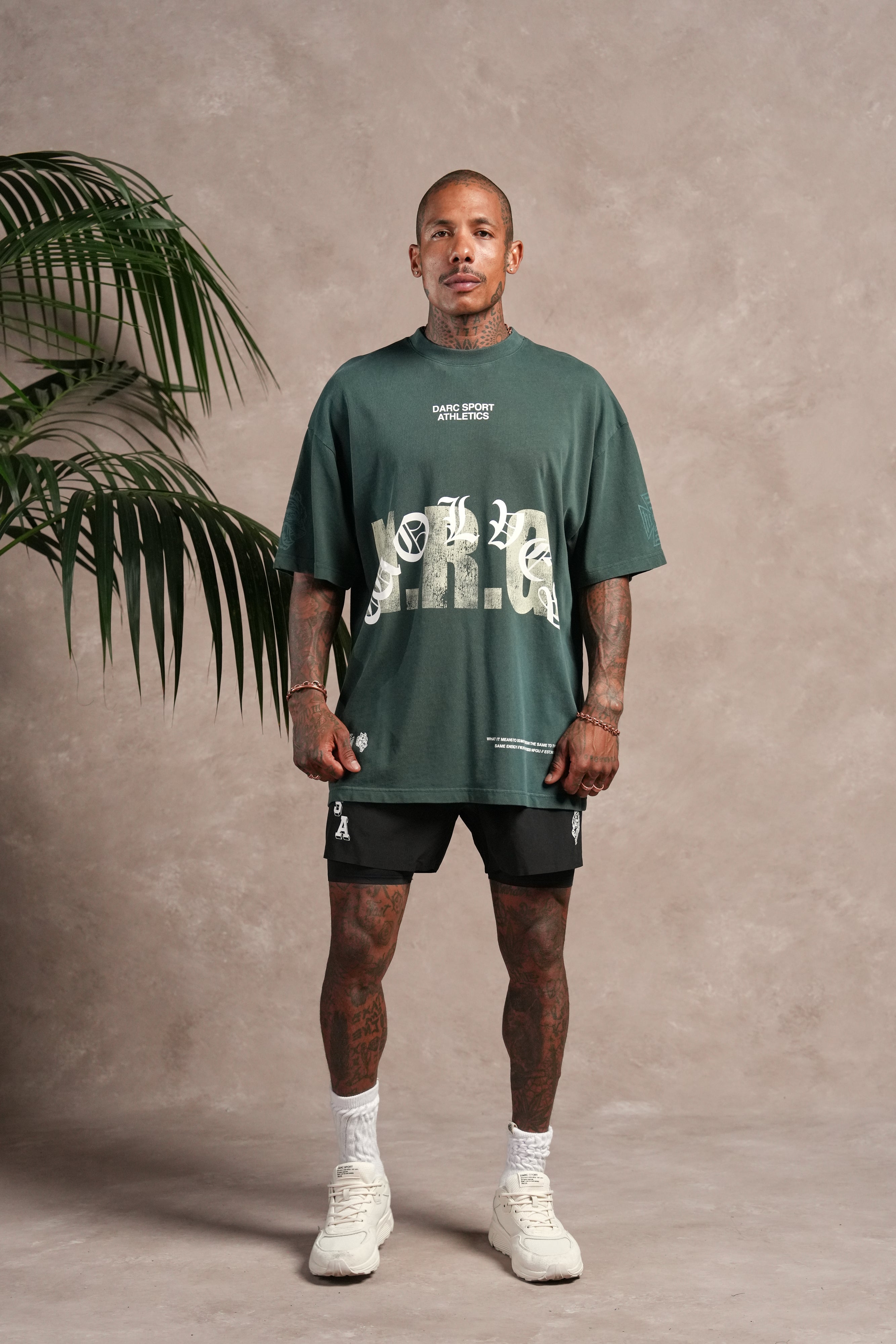 N.R.G. Premium Oversized Tee in Forest Pine Sun Fade