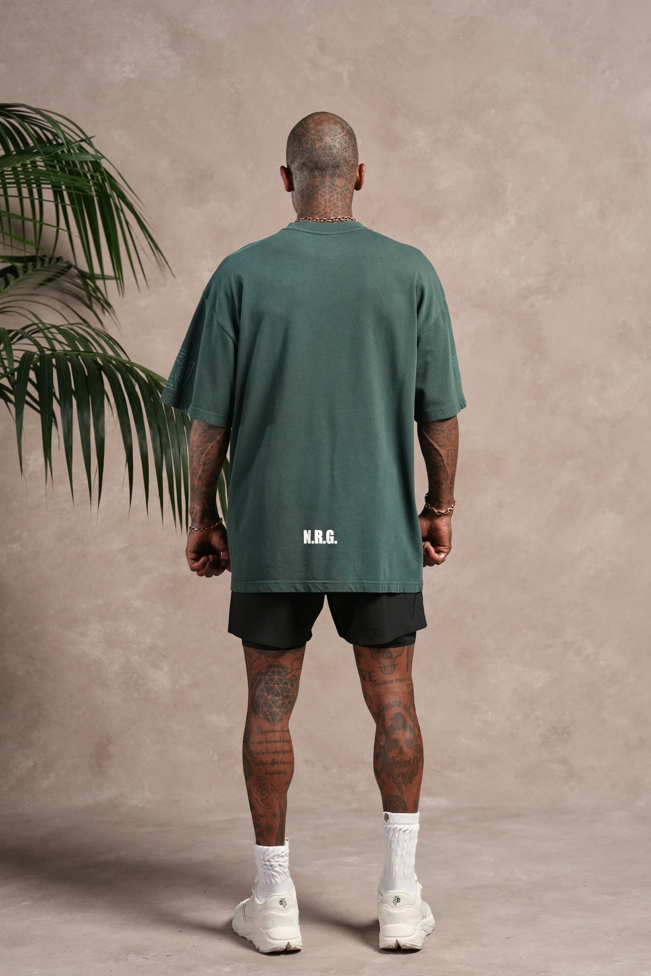 N.R.G. Premium Oversized Tee in Forest Pine Sun Fade