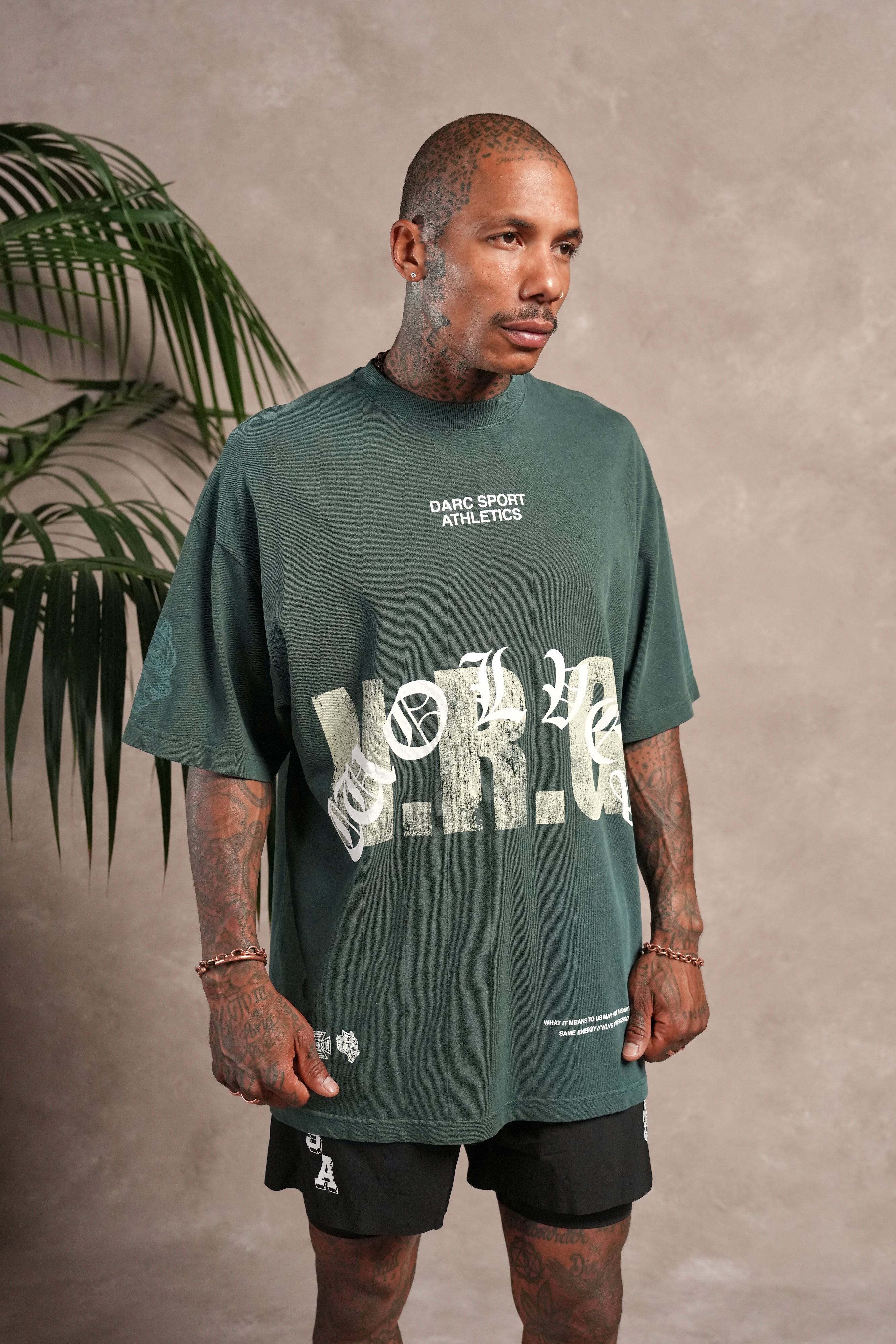 N.R.G. Premium Oversized Tee in Forest Pine Sun Fade