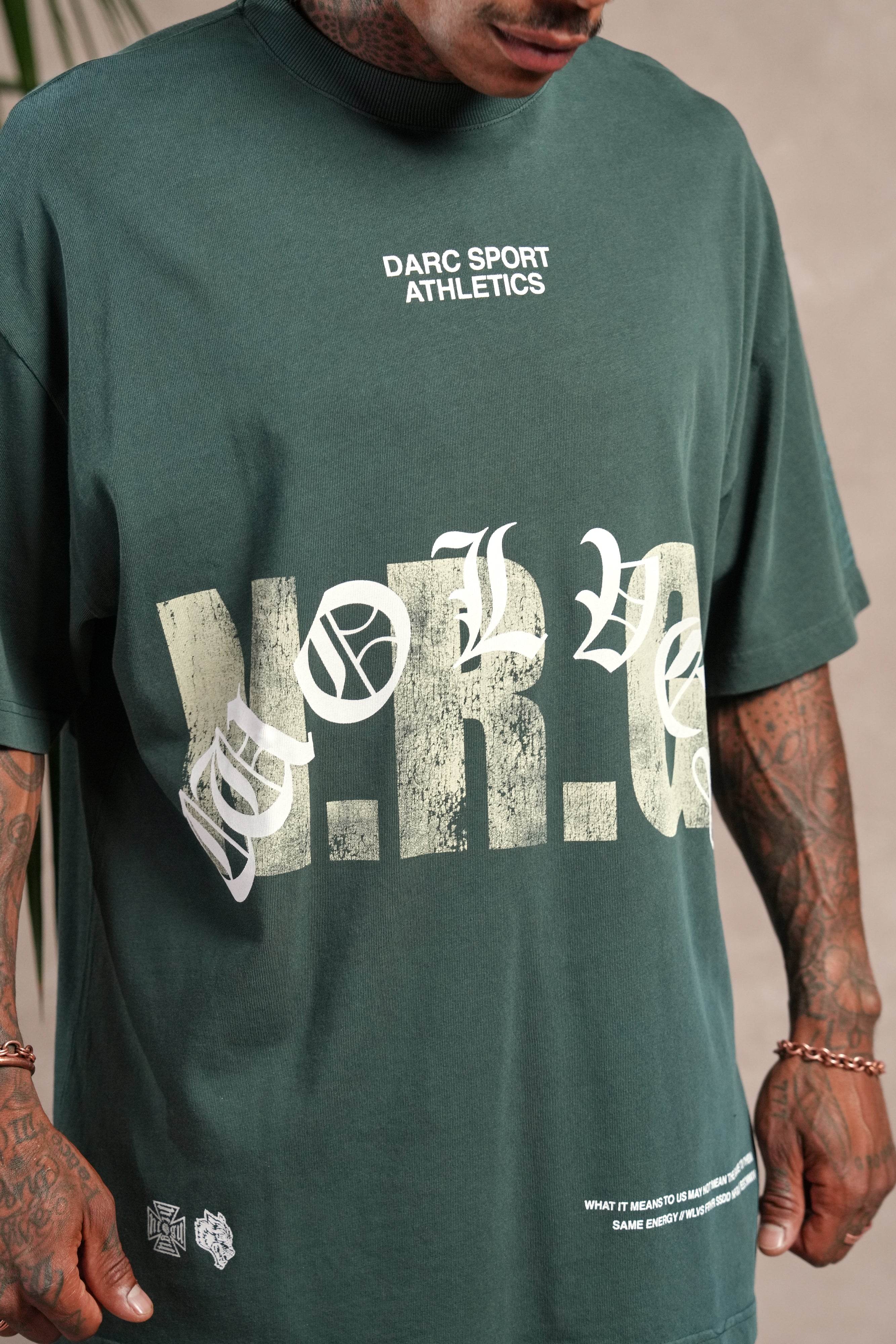 N.R.G. Premium Oversized Tee in Forest Pine Sun Fade