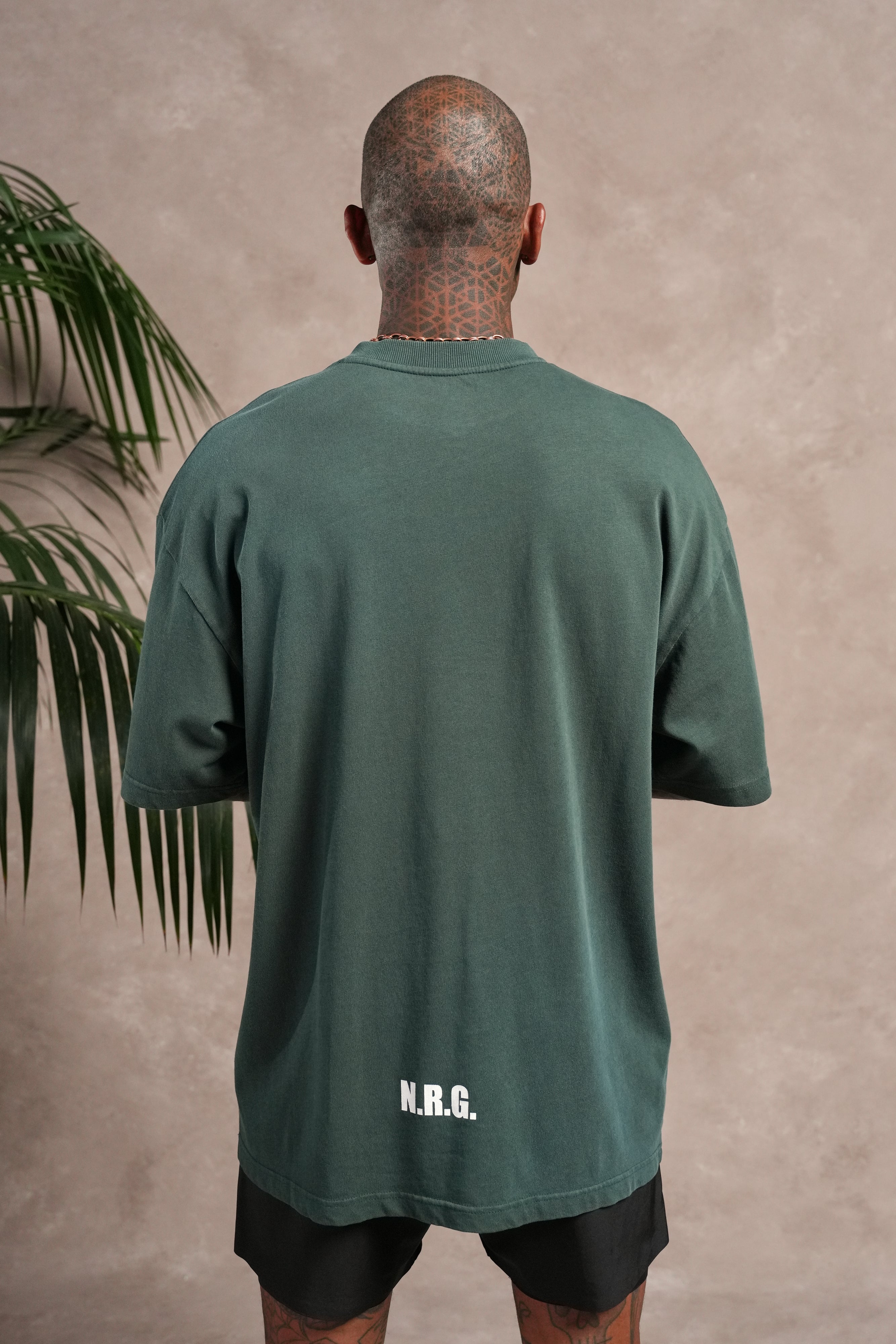 N.R.G. Premium Oversized Tee in Forest Pine Sun Fade