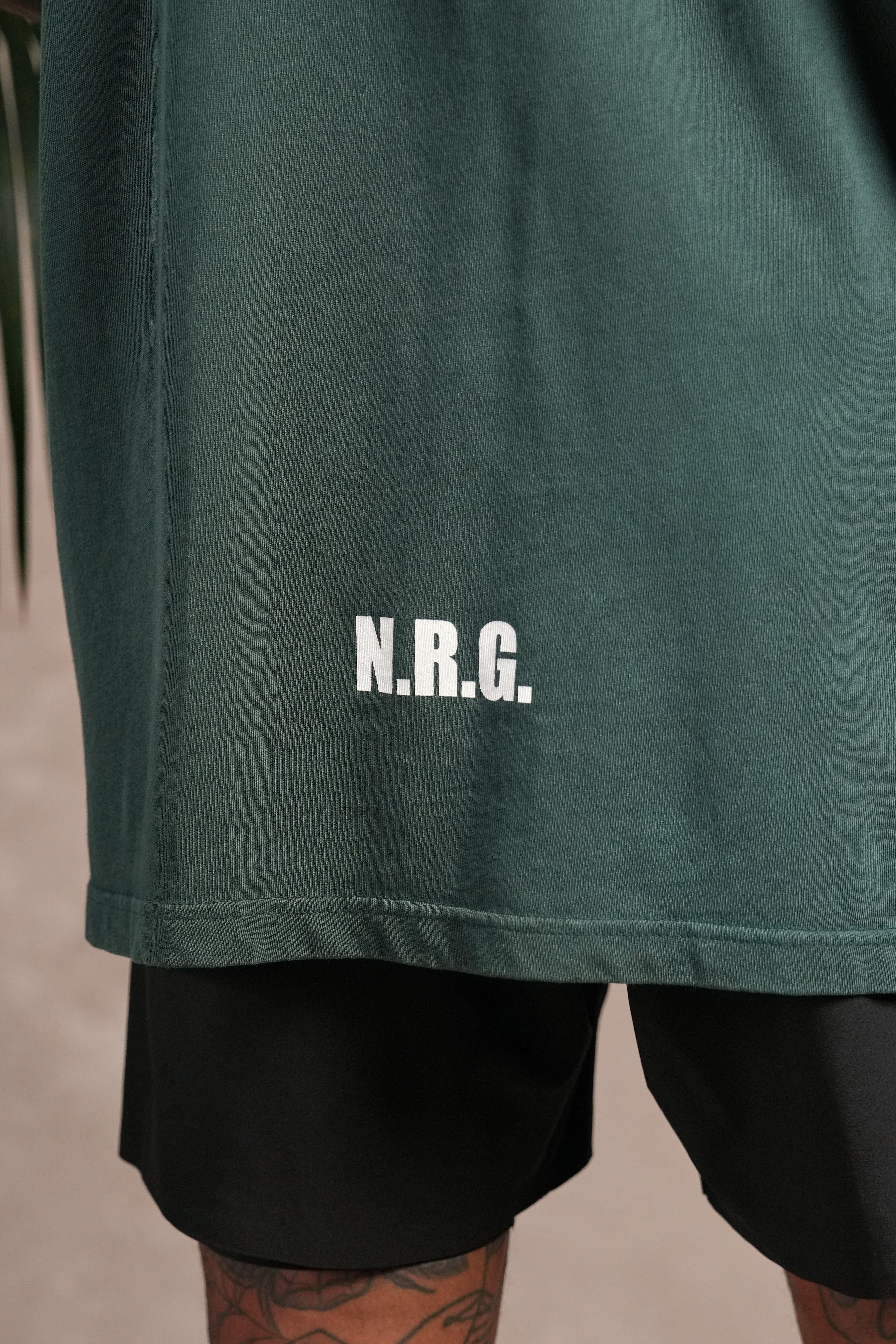 N.R.G. Premium Oversized Tee in Forest Pine Sun Fade