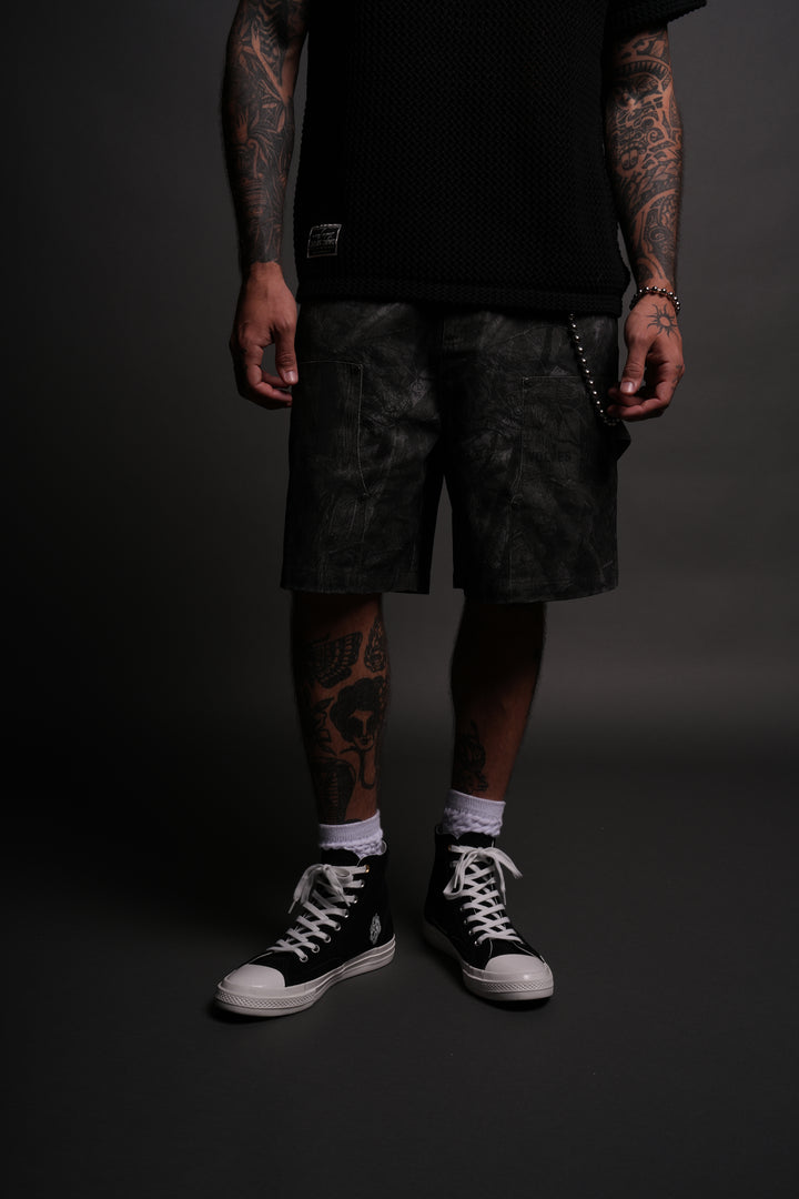 Wolf Chopper Oversized Clark Utility Shorts in Darc Driftwood Forest Camo