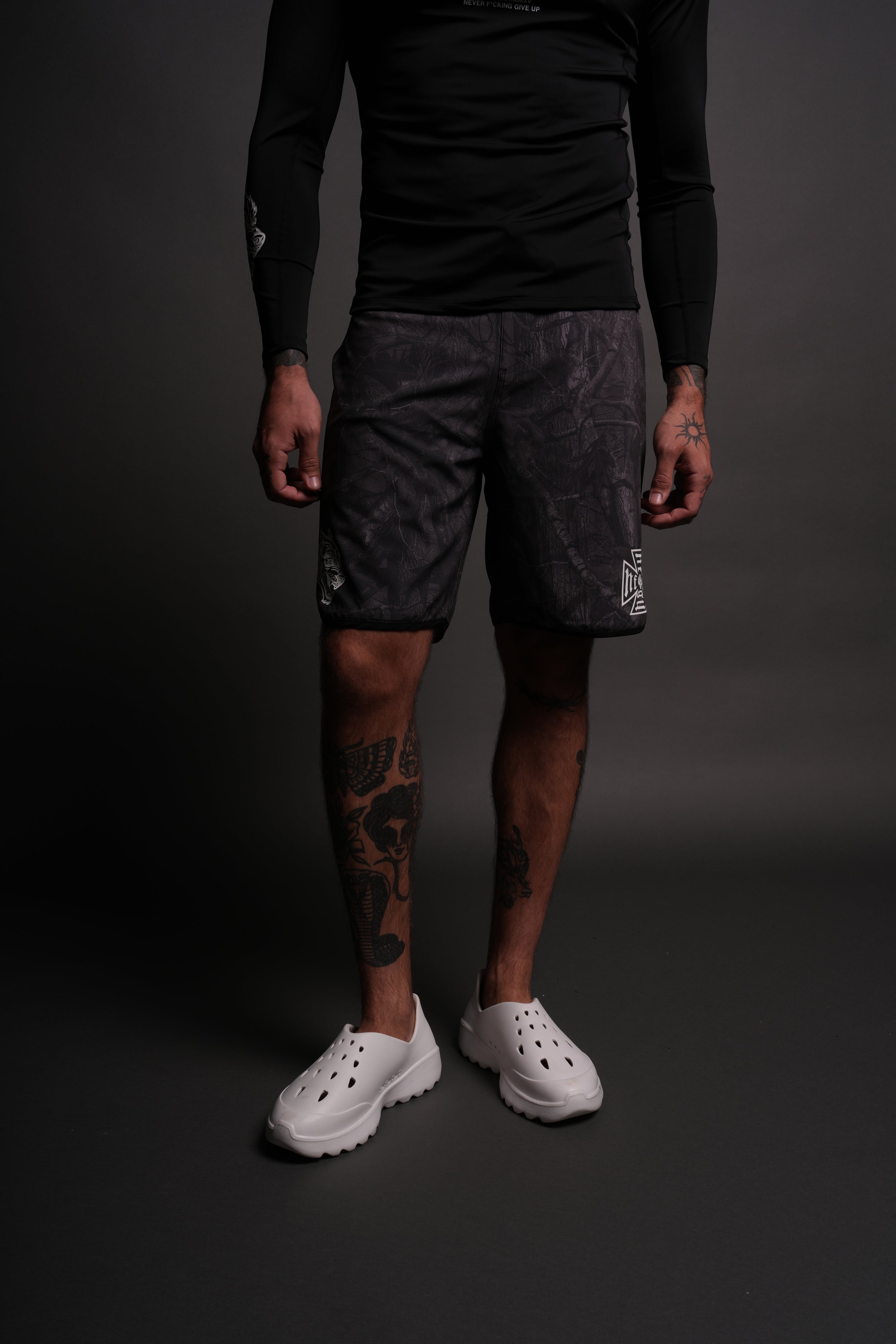 Core Brucey's Board Shorts in Darc Driftwood Forest Camo