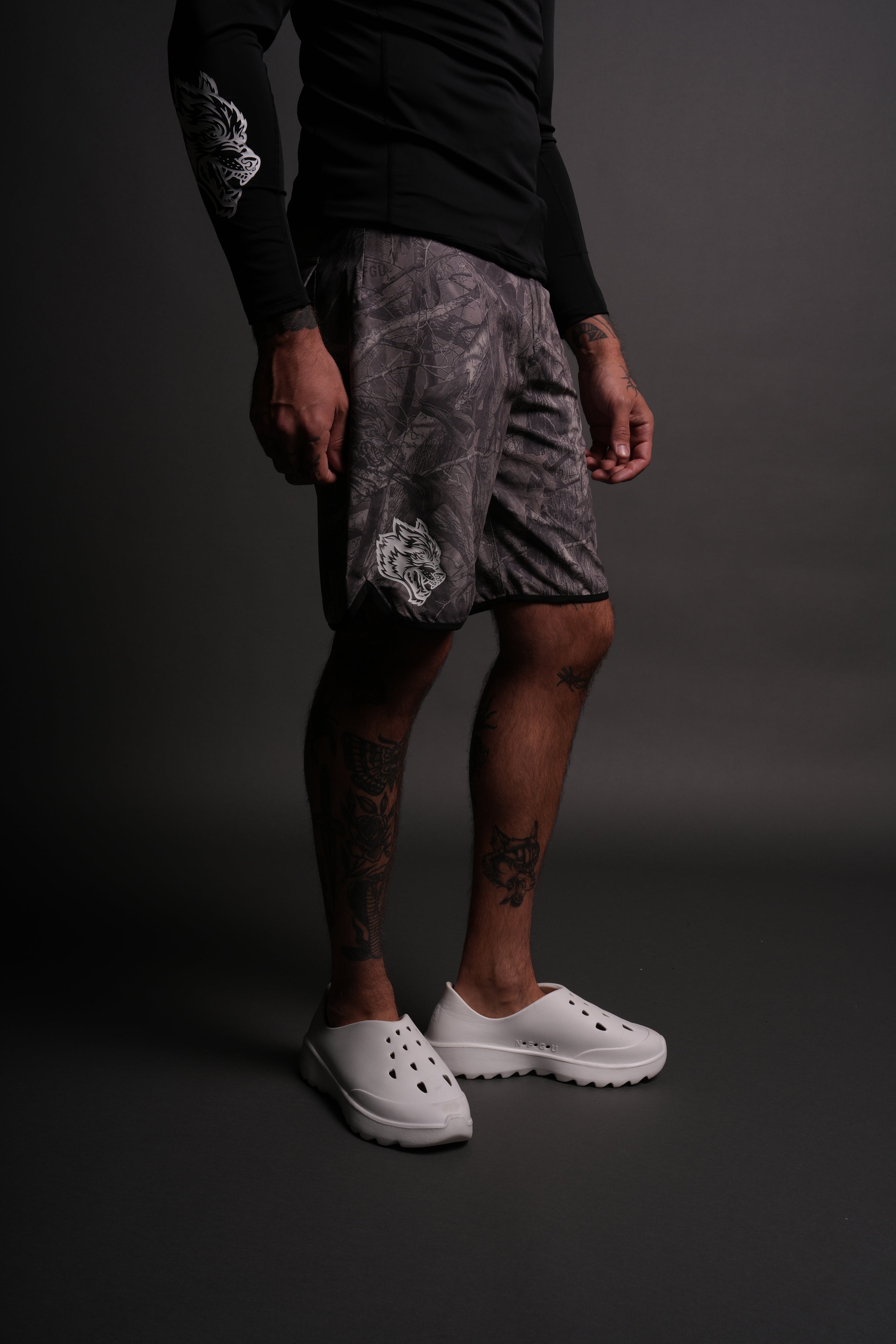 Core Brucey's Board Shorts in Dusk Moss Driftwood Forest Camo