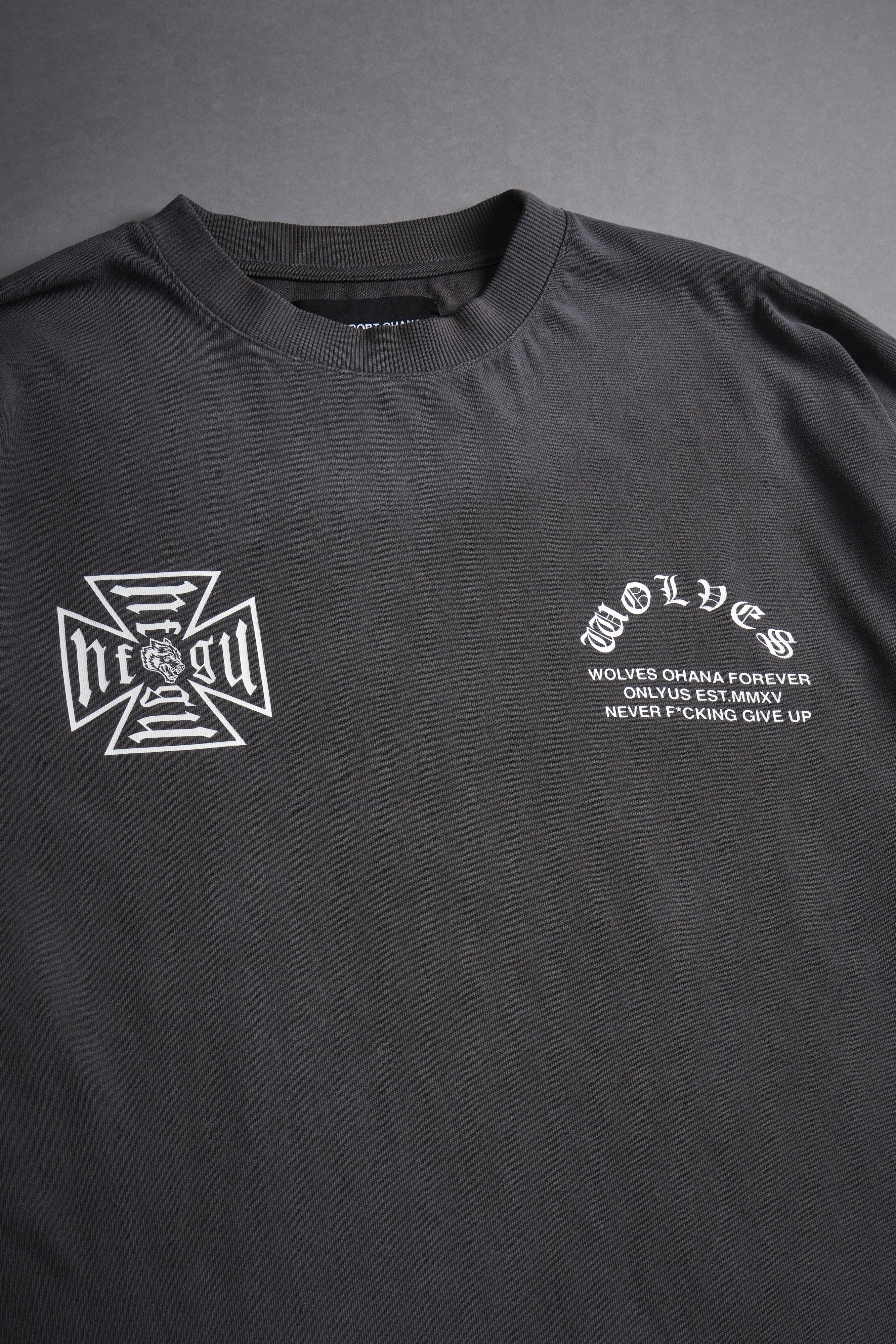 Full Send "Premium" Oversized Tee in Wolf Gray Drift Wash