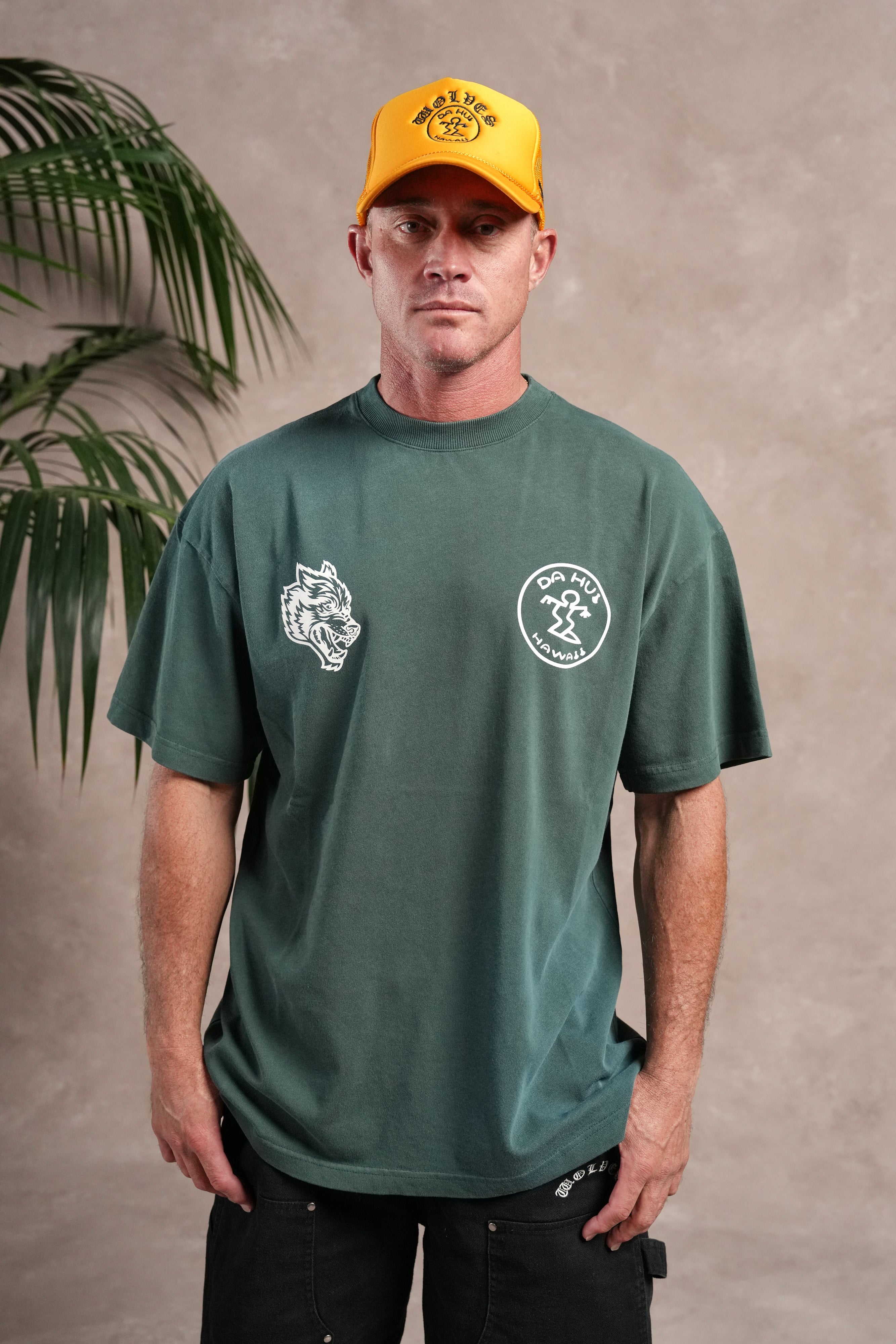 Darc Sport X Da Hui Premium Oversized Tee in Forest Pine Sun Fade