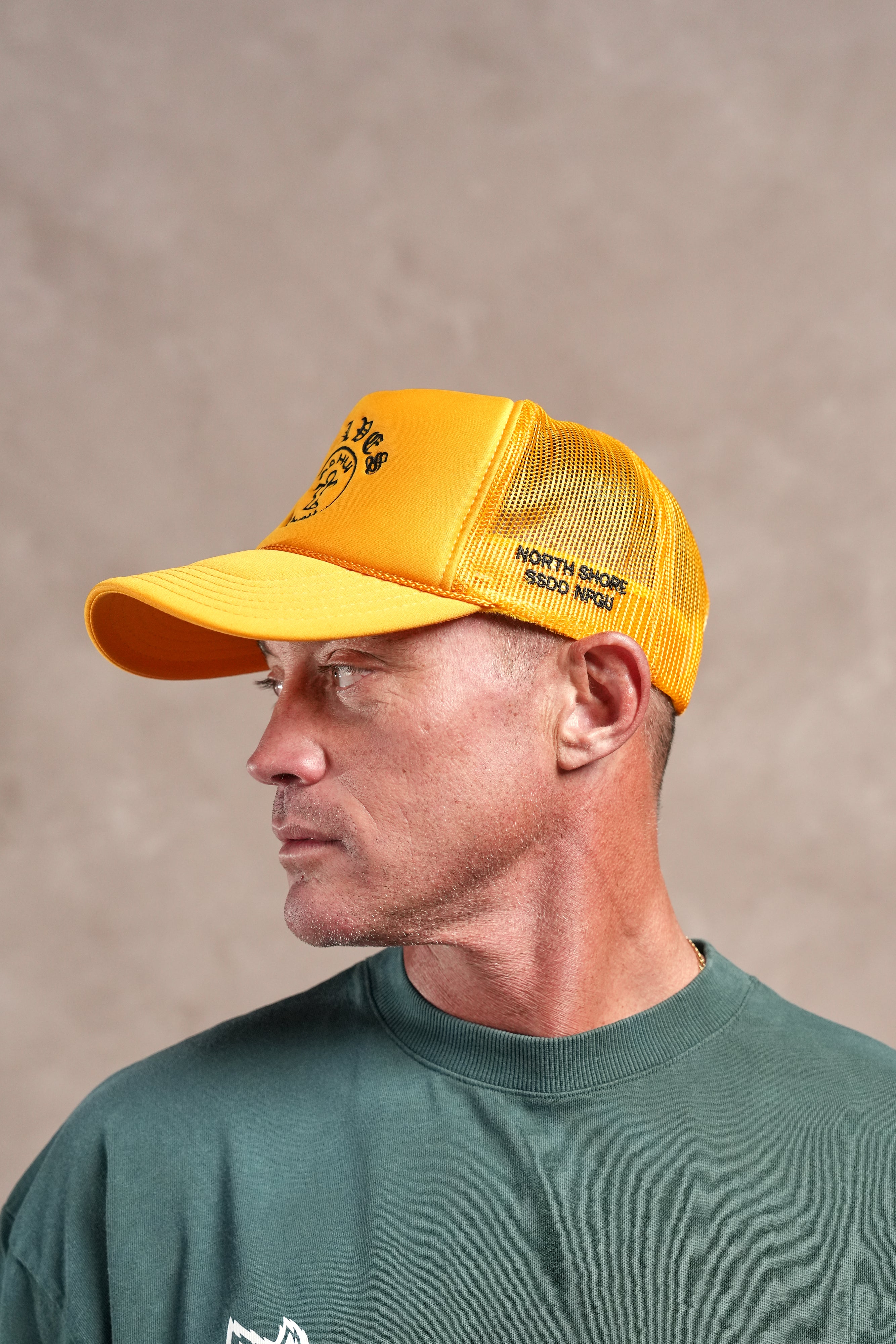 Darc Sport X Da Hui Trucker Hat in Gold