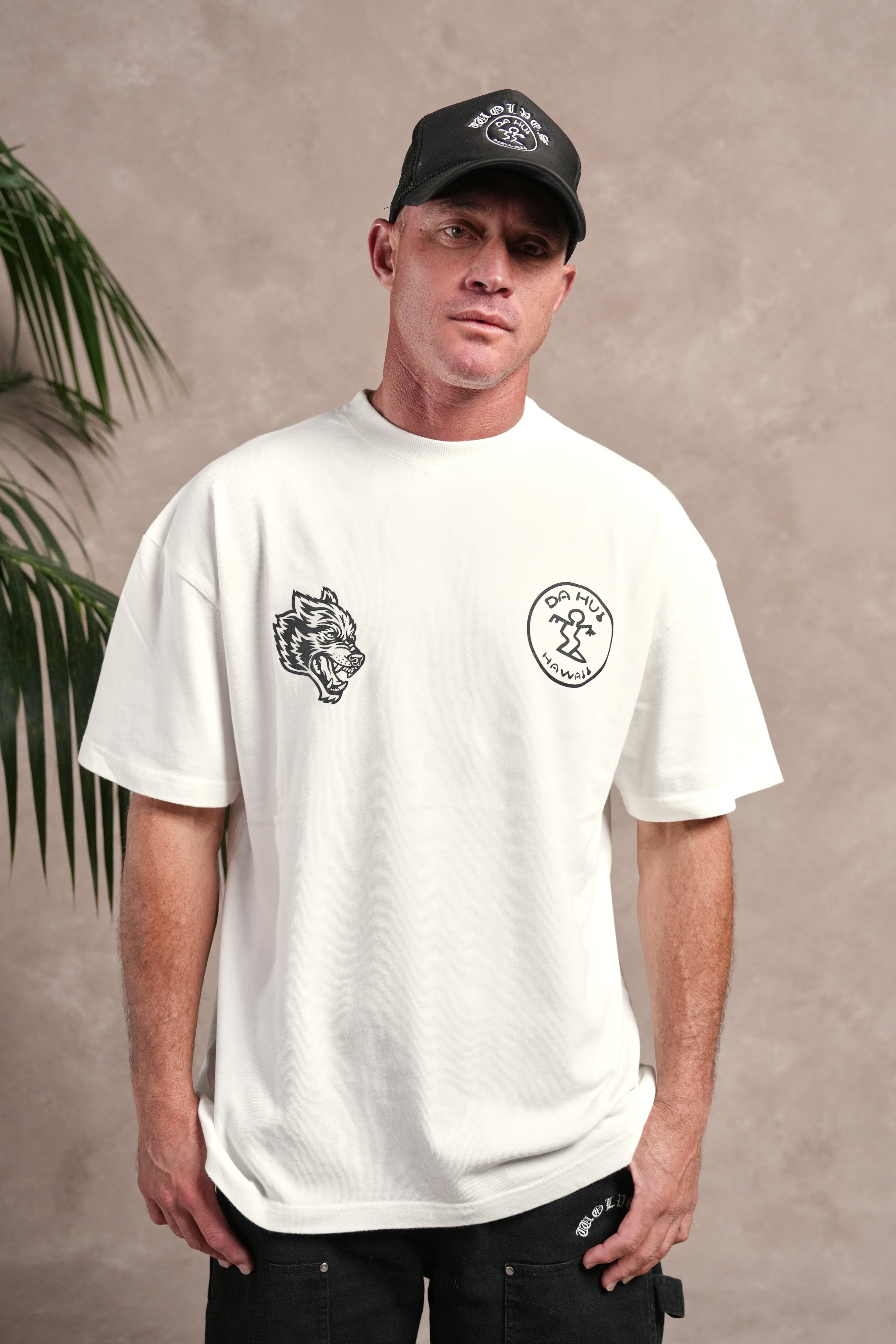 Darc Sport X Da Hui Premium Oversized Tee in Cream