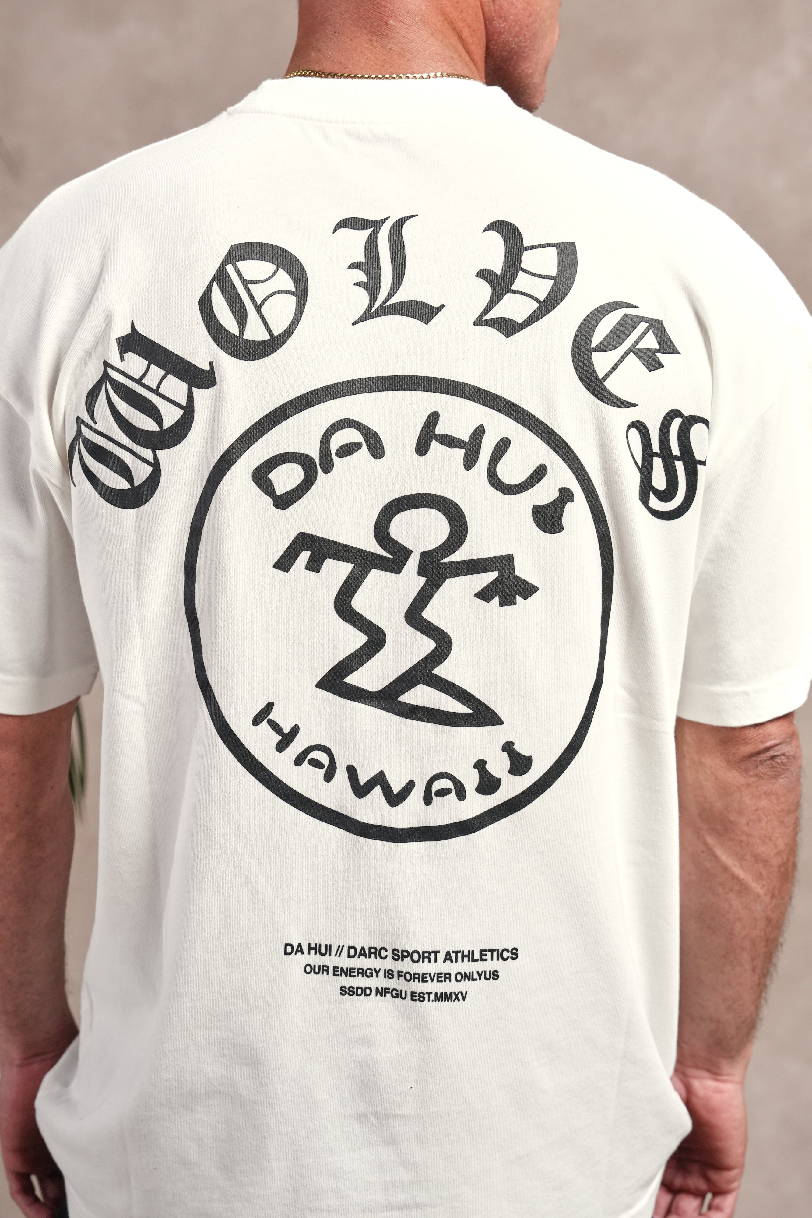 Darc Sport X Da Hui Premium Oversized Tee in Cream