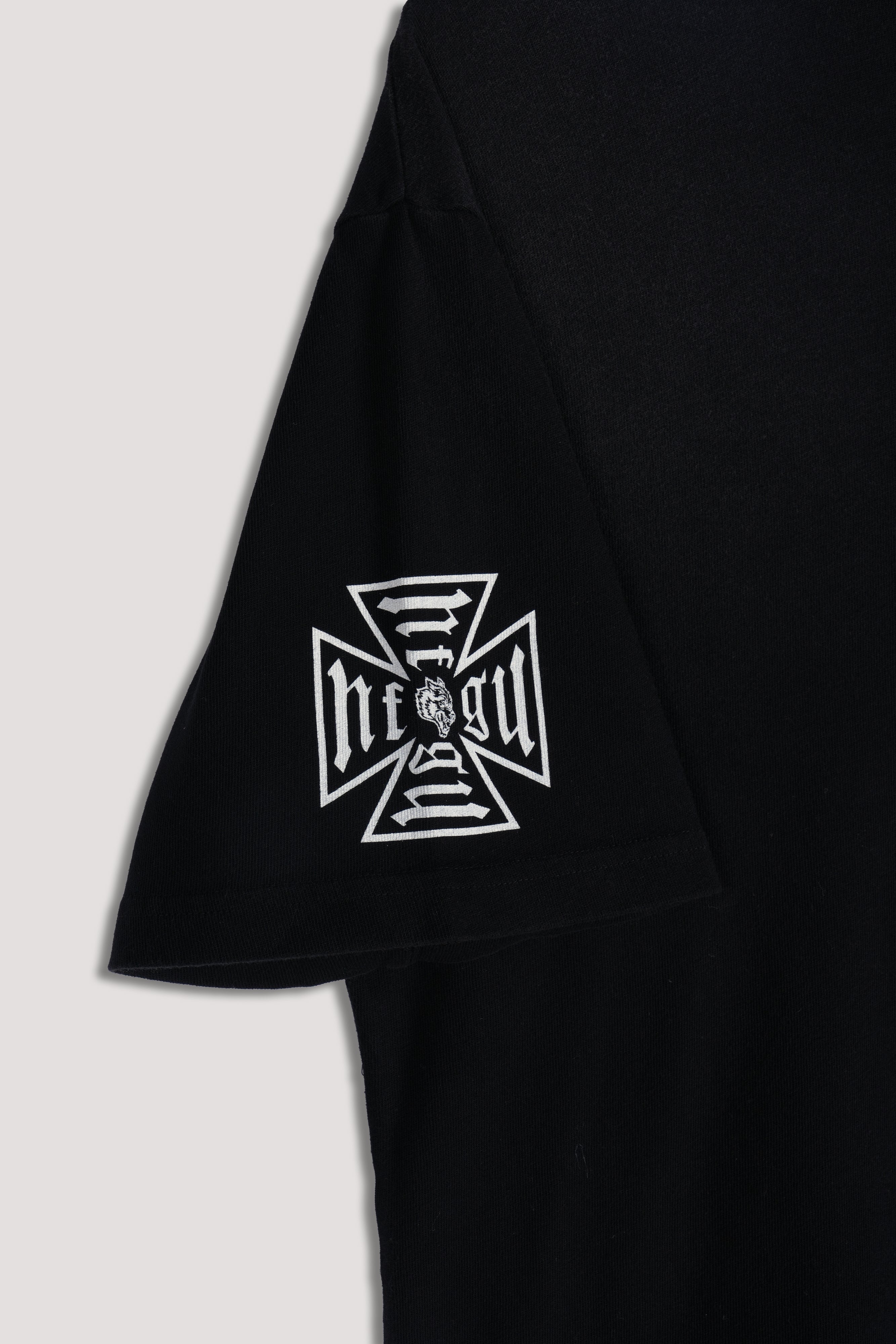 Forever Mark Premium Box Cut Tee in Black Sun Fade