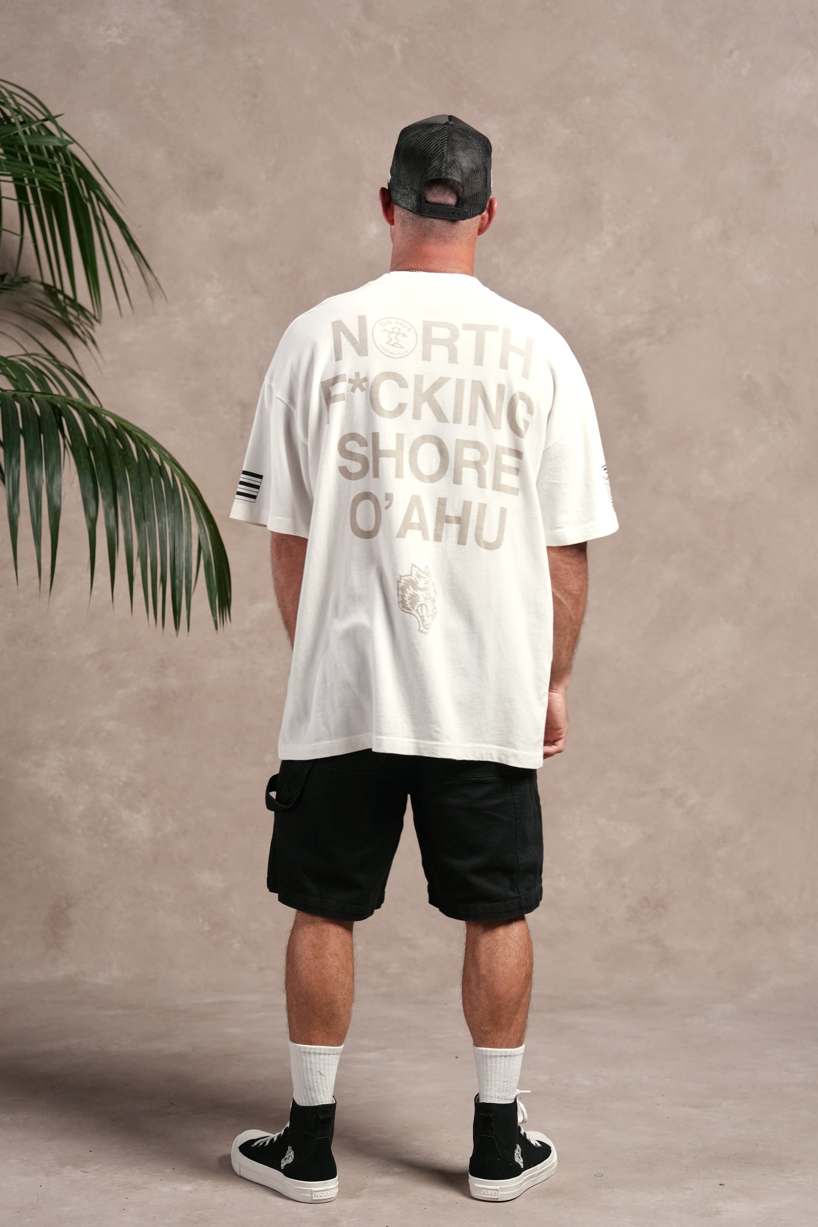 North F*Ckin Shore Premium Oversized Tee in Cream