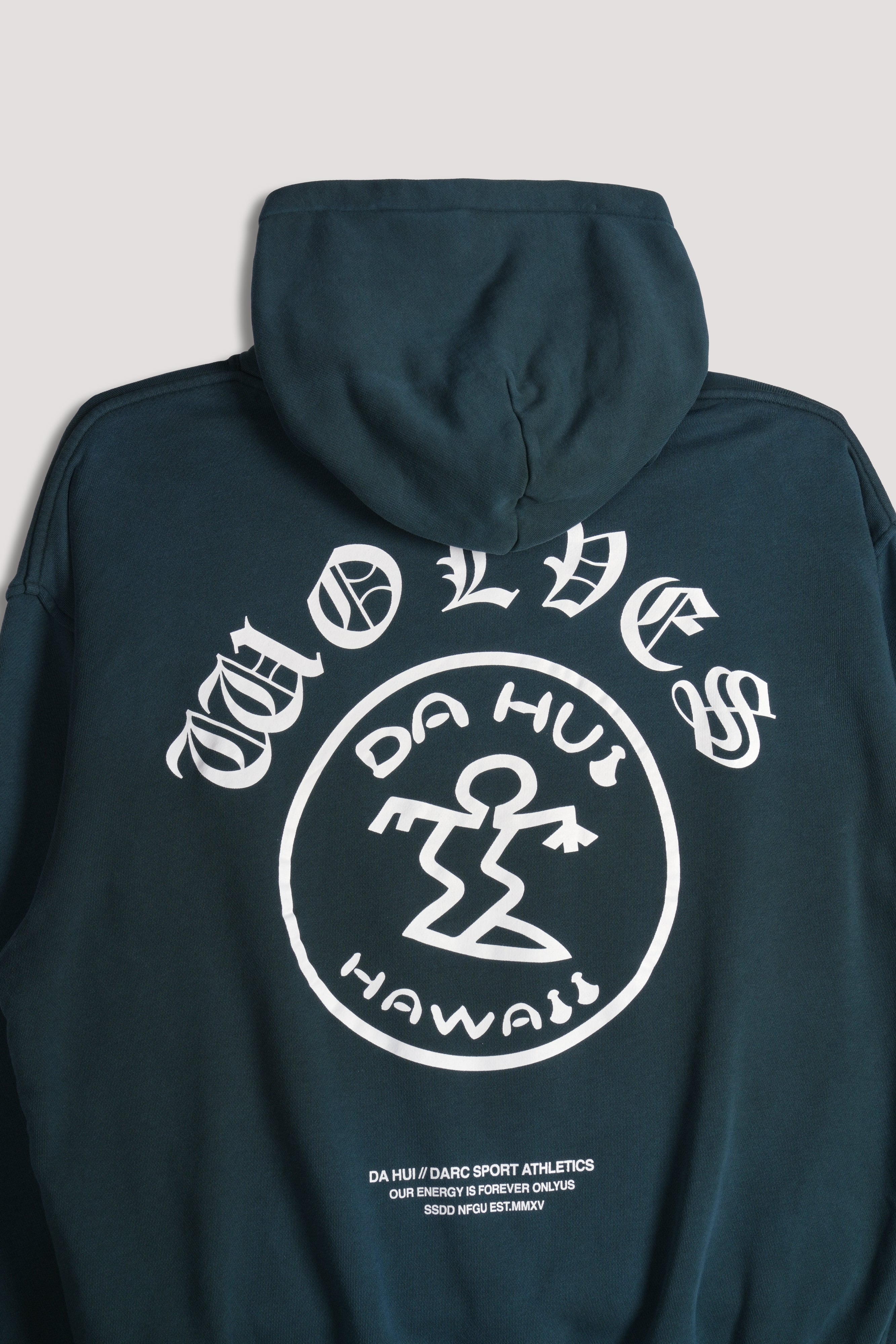 Darc Sport X Da Hui Pierce Hoodie in Forest Pine Sun Fade