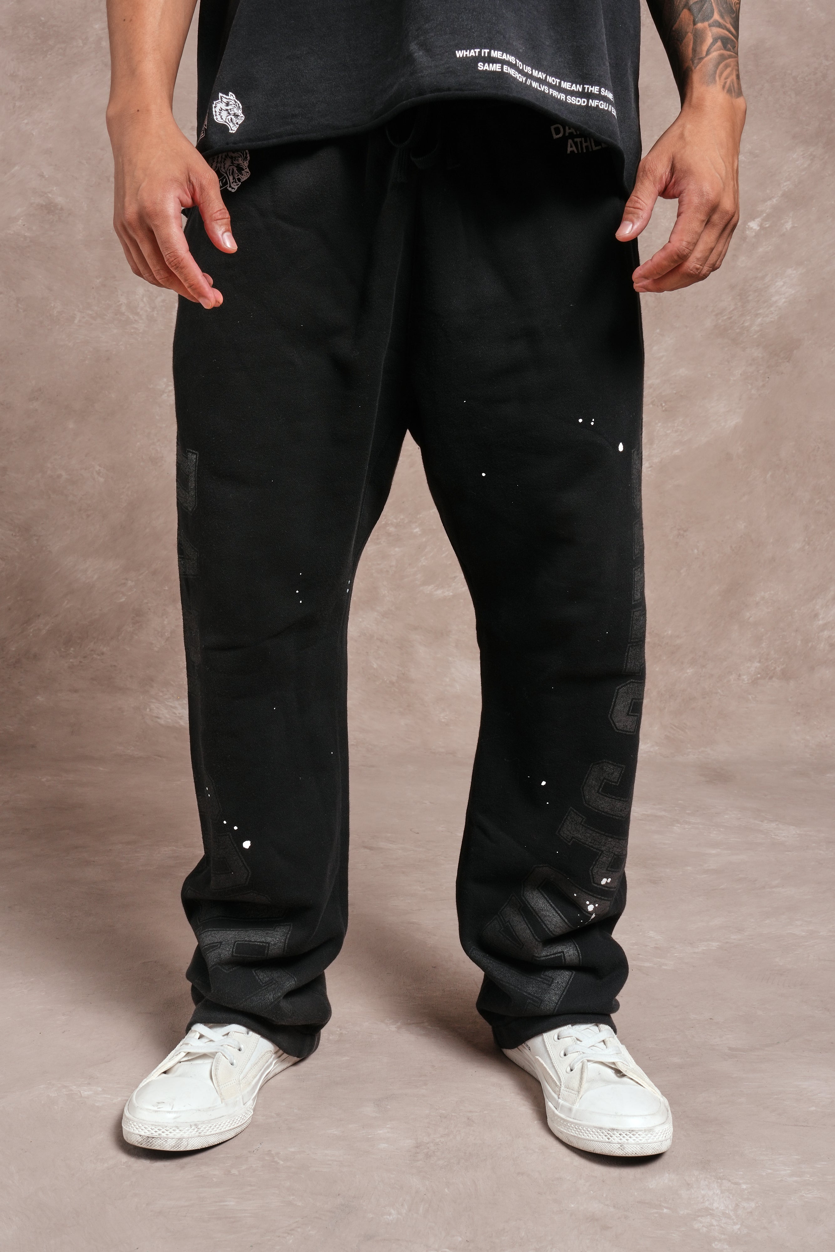 Darc Sport Athletic Club Bigelow Sweat Pants in Black Drift Wash