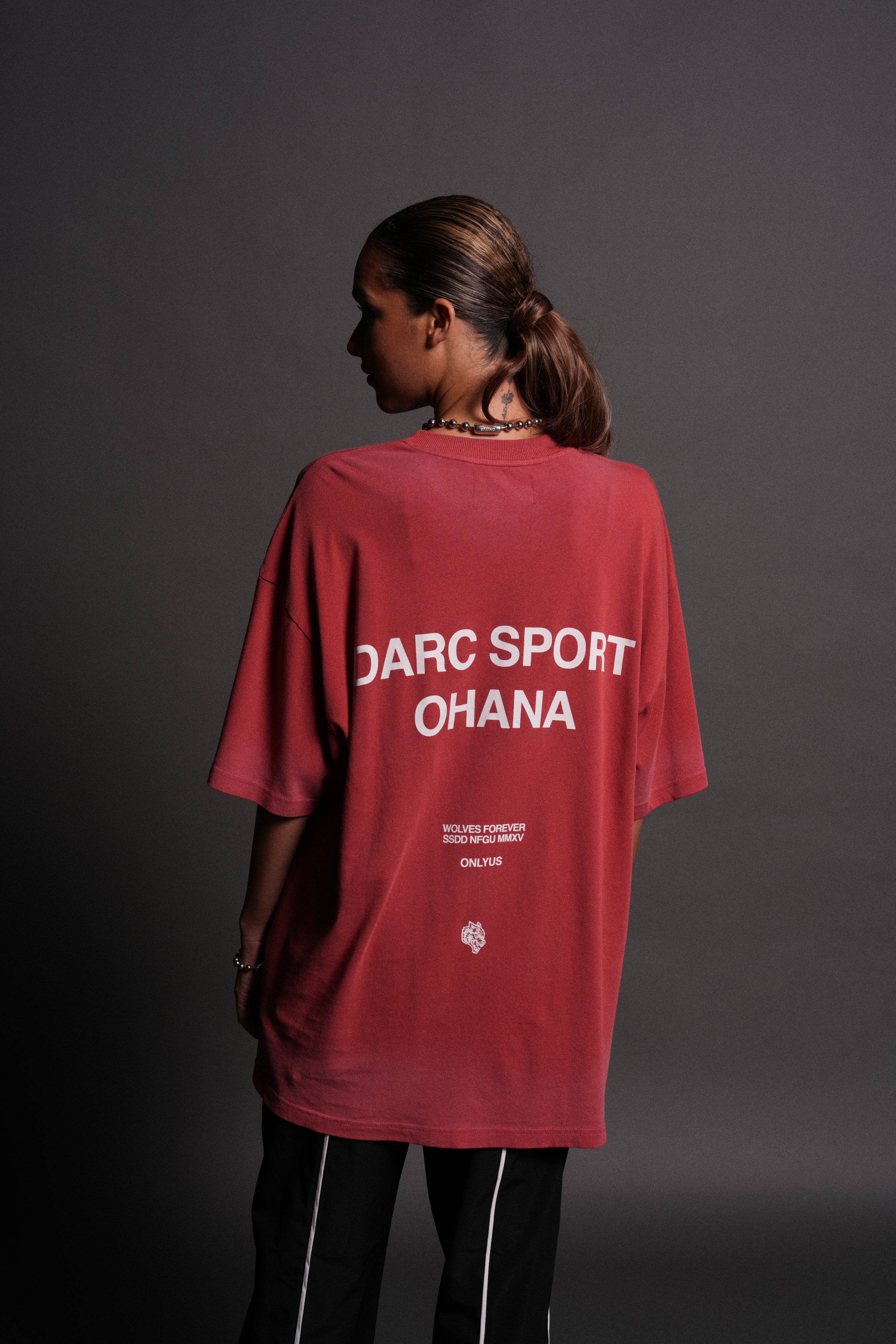Darc Sport Ohana "Premium" Oversized Tee in Roman Red Drift Wash