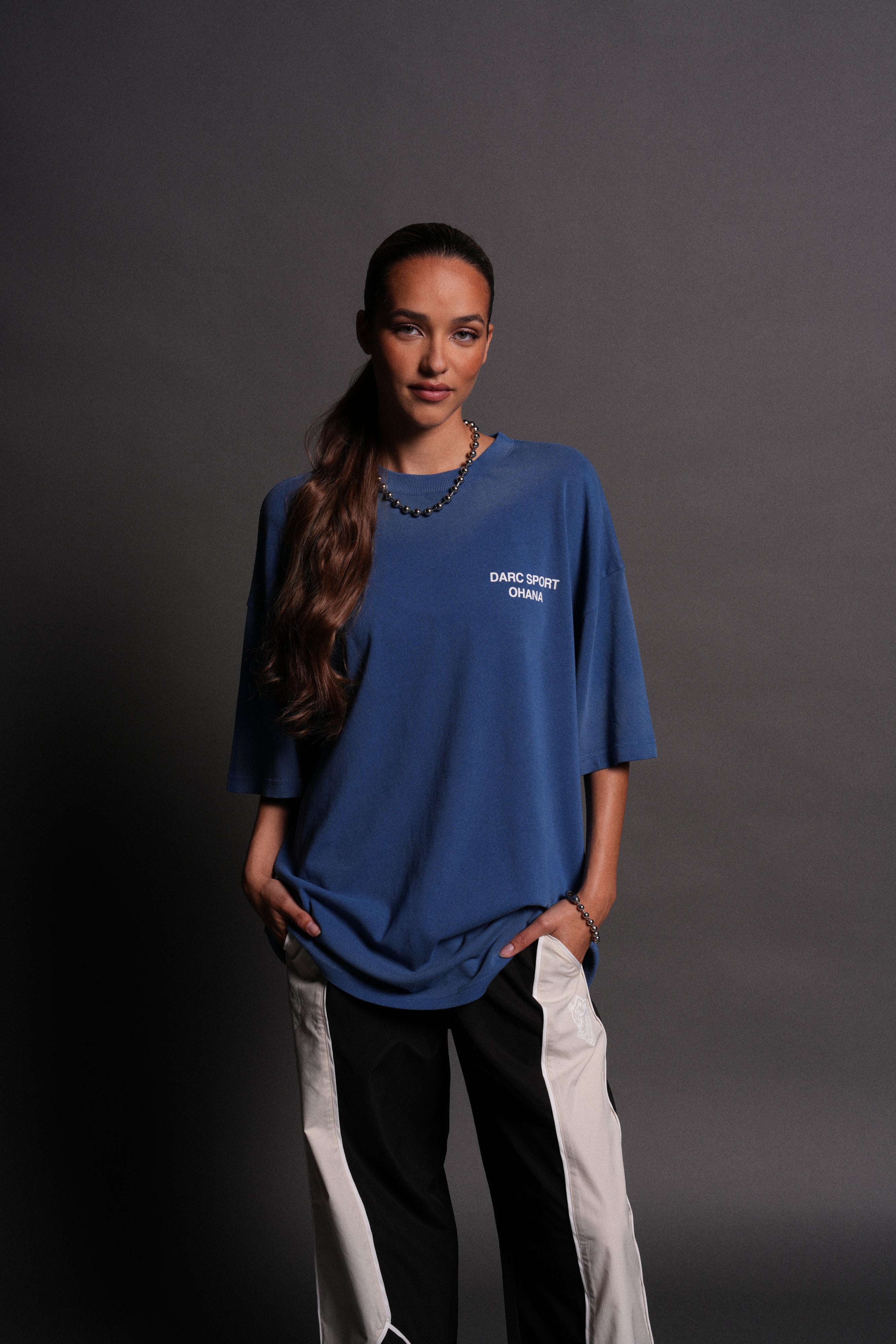 Darc Sport Ohana "Premium" Oversized Tee in Darc Cobalt Drift Wash