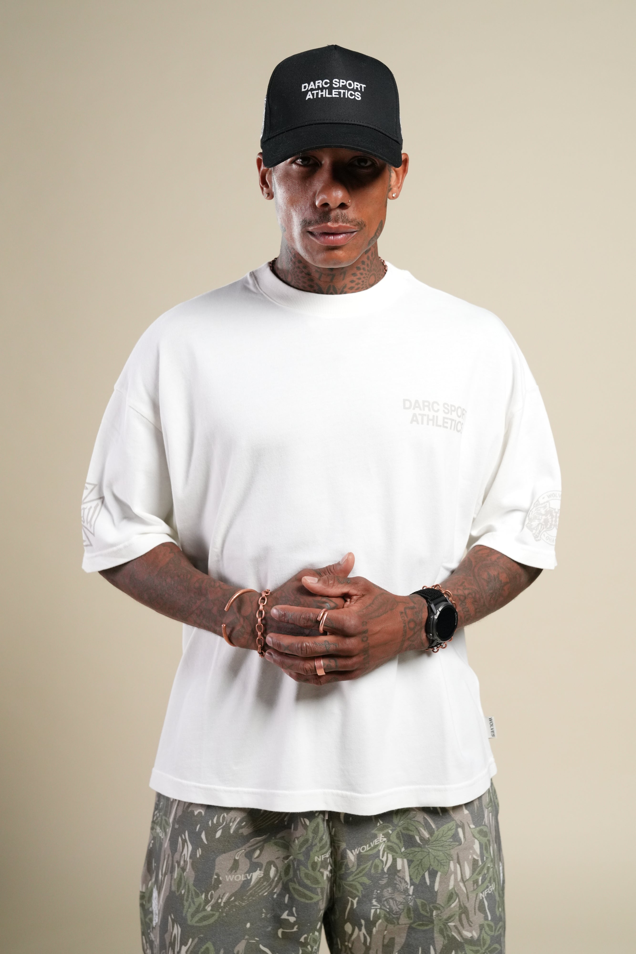 Darc Sport Athletics Premium Box Cut Tee in Cream