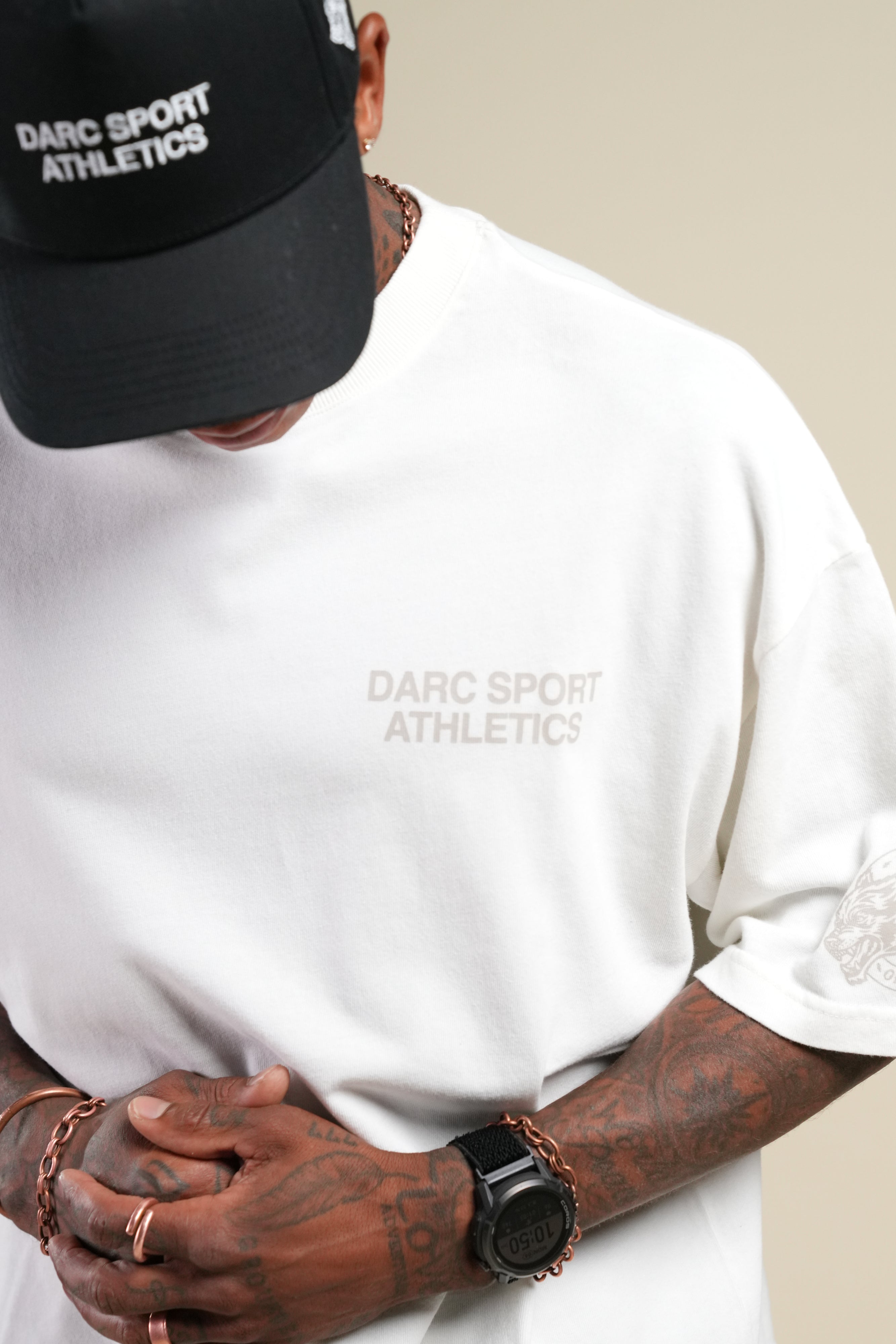 Darc Sport Athletics Premium Box Cut Tee in Cream