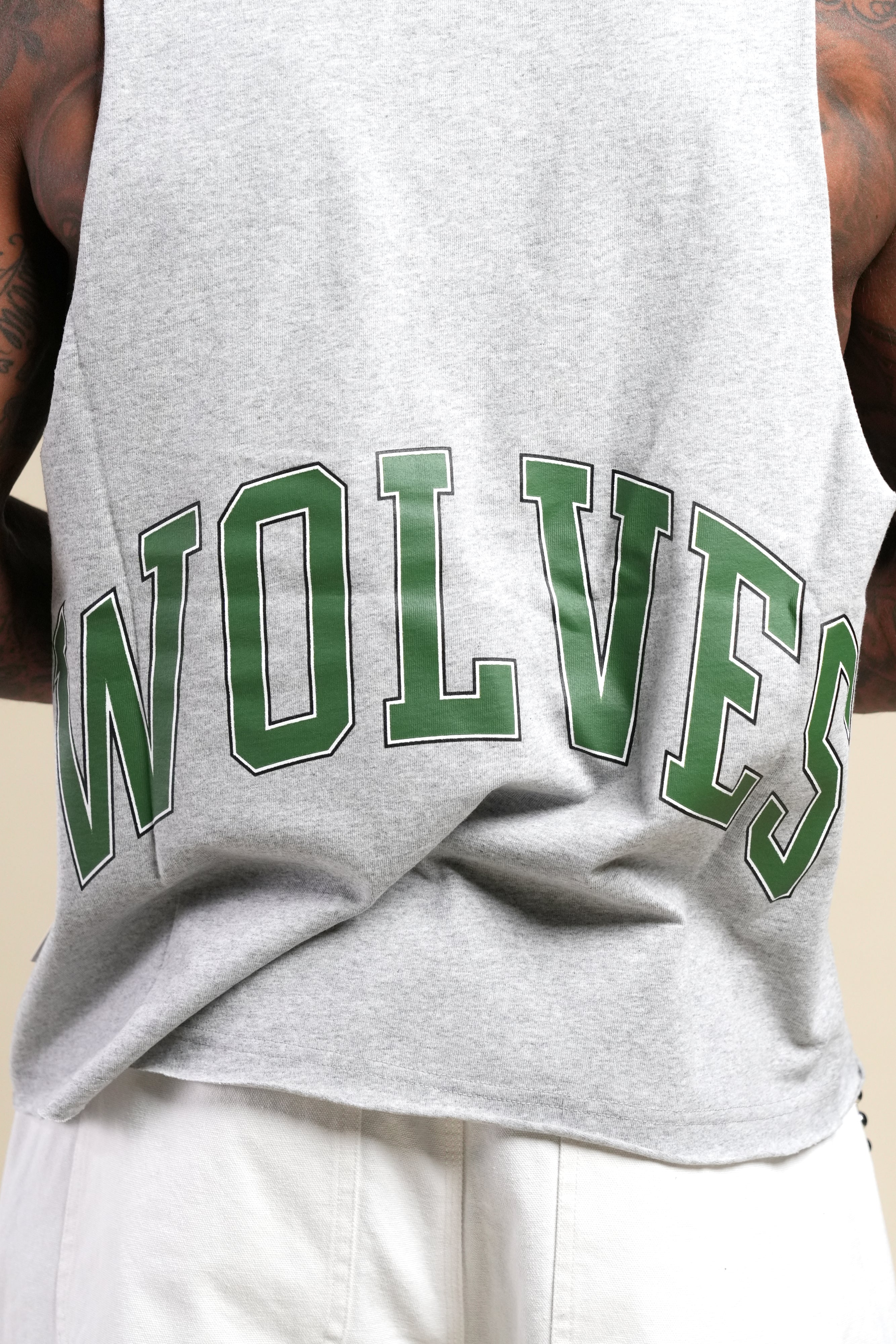 Loyalty Forever Grunge Raw Cropped "Tommy" Muscle Tee in Light Athletic Gray