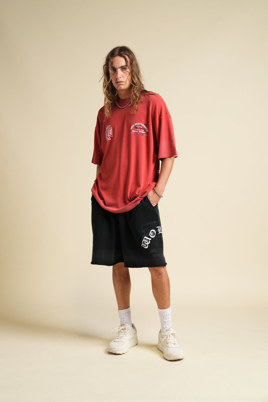 Ohana League Grunge Brock Sweat Short in Black Drift Wash