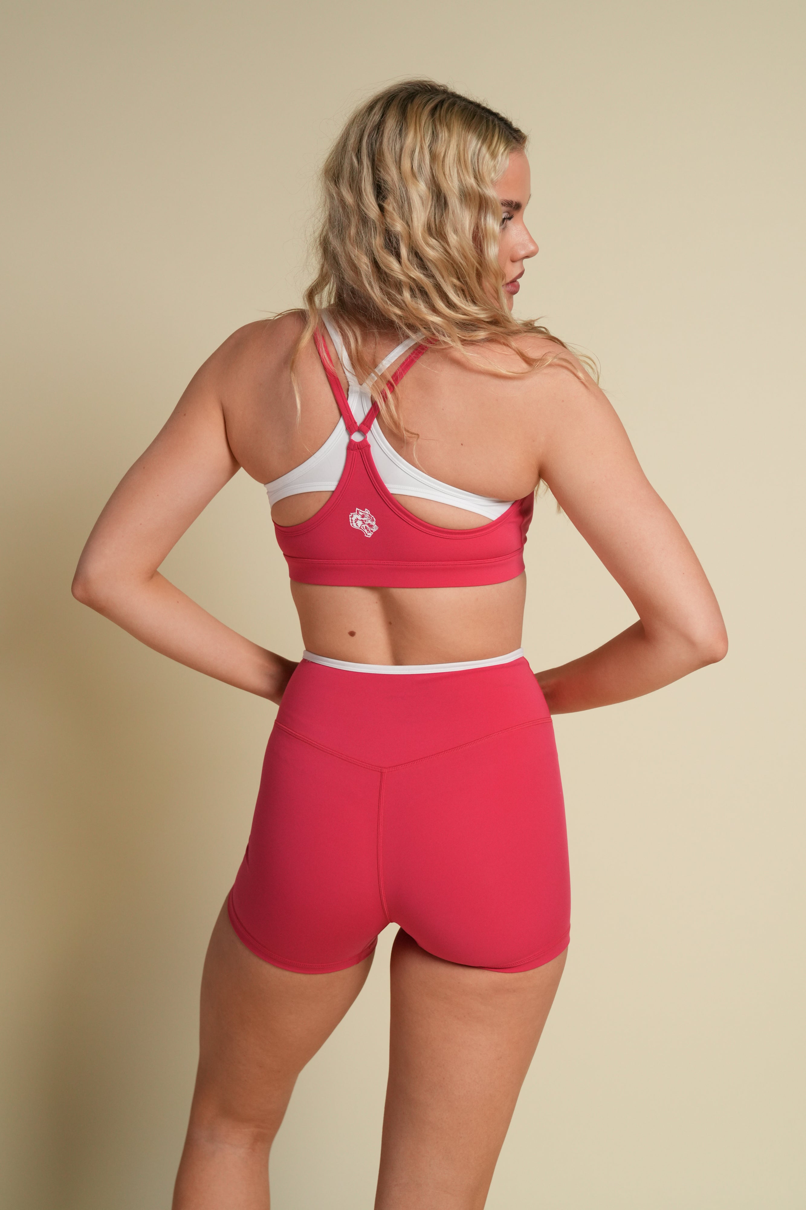 Wolf Contrast "Pearl" Energy Shorts in Cherry/White