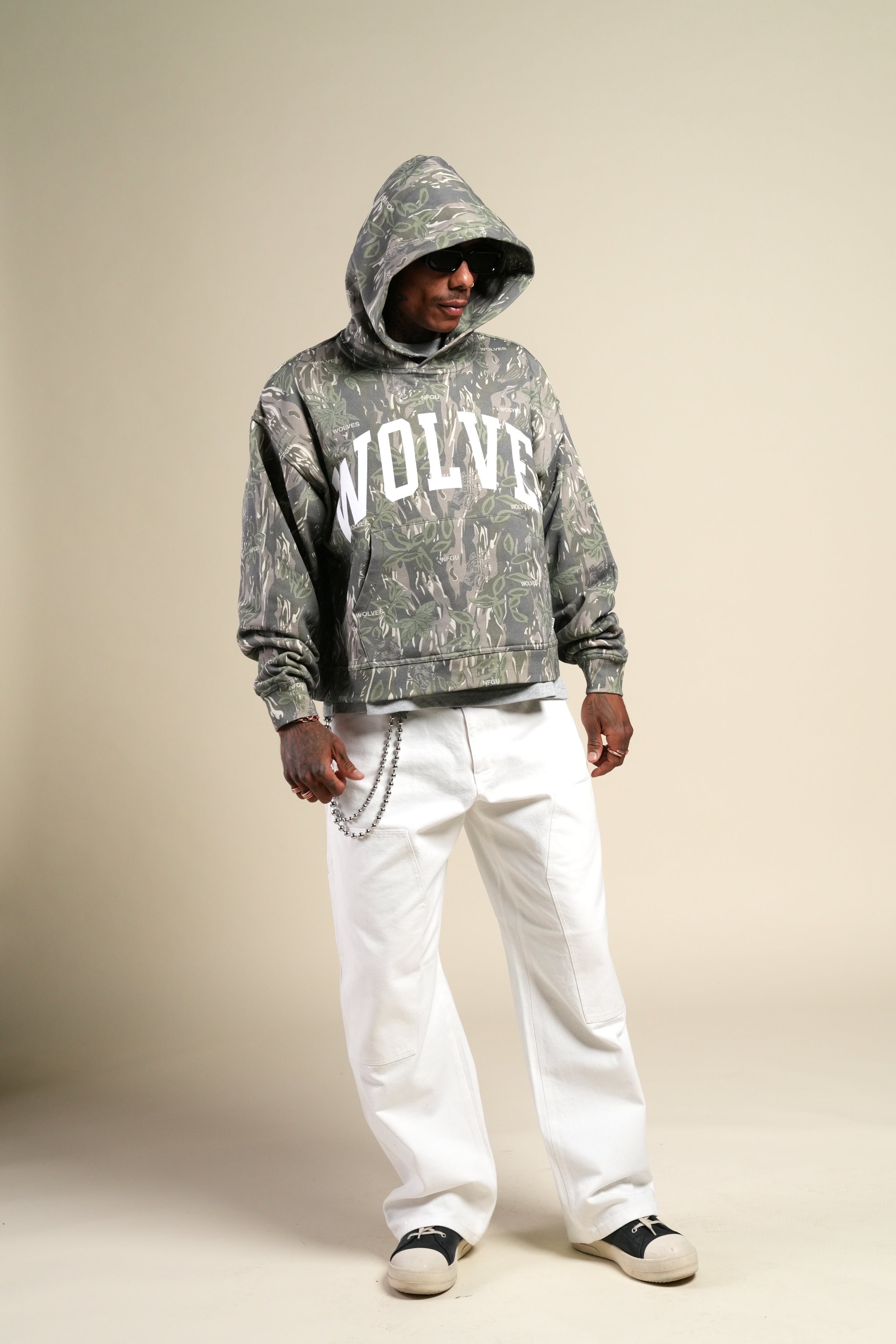 Only Loyalty Box Cut "Pierce" Hoodie in Norse Camo