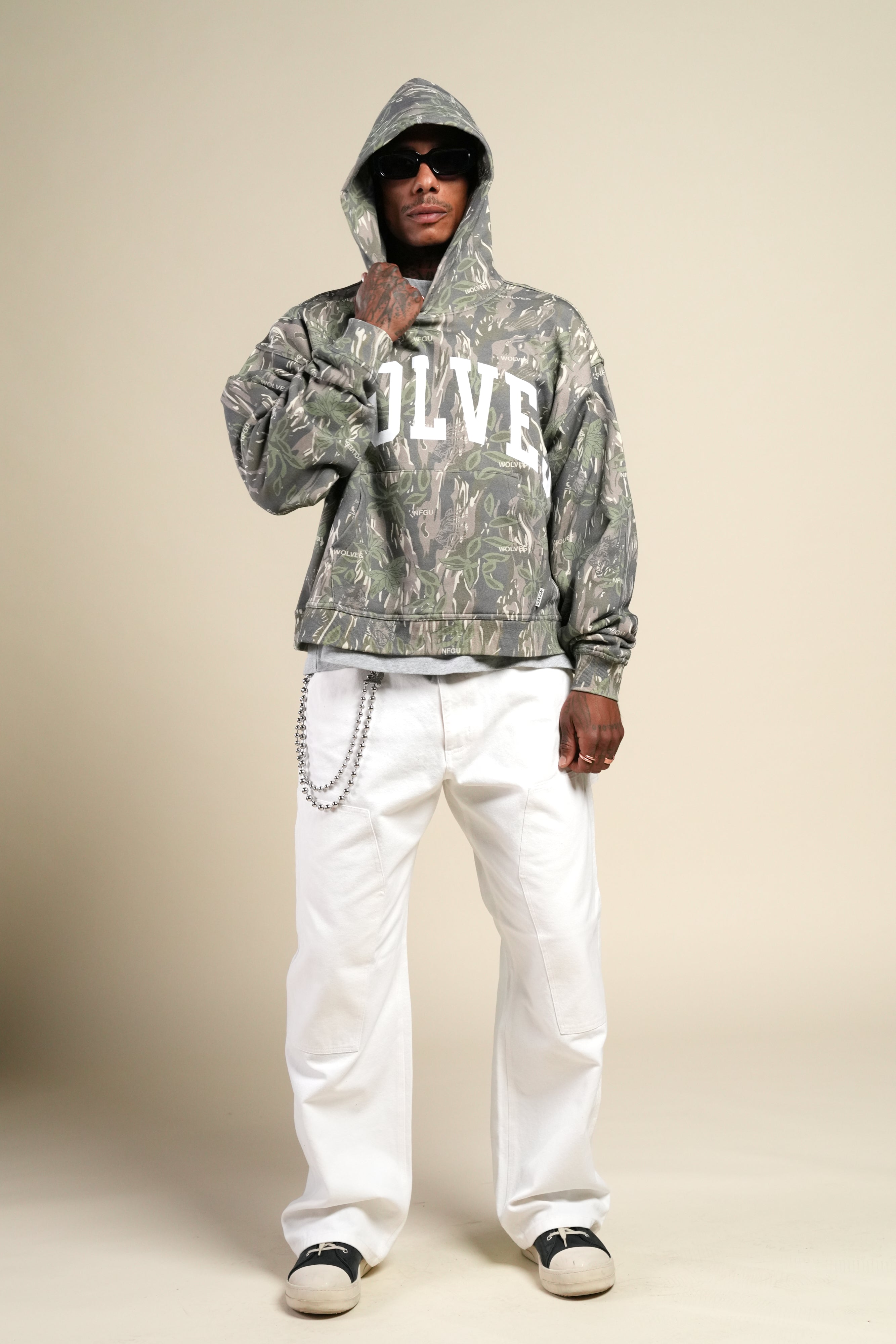 Only Loyalty Box Cut "Pierce" Hoodie in Norse Camo