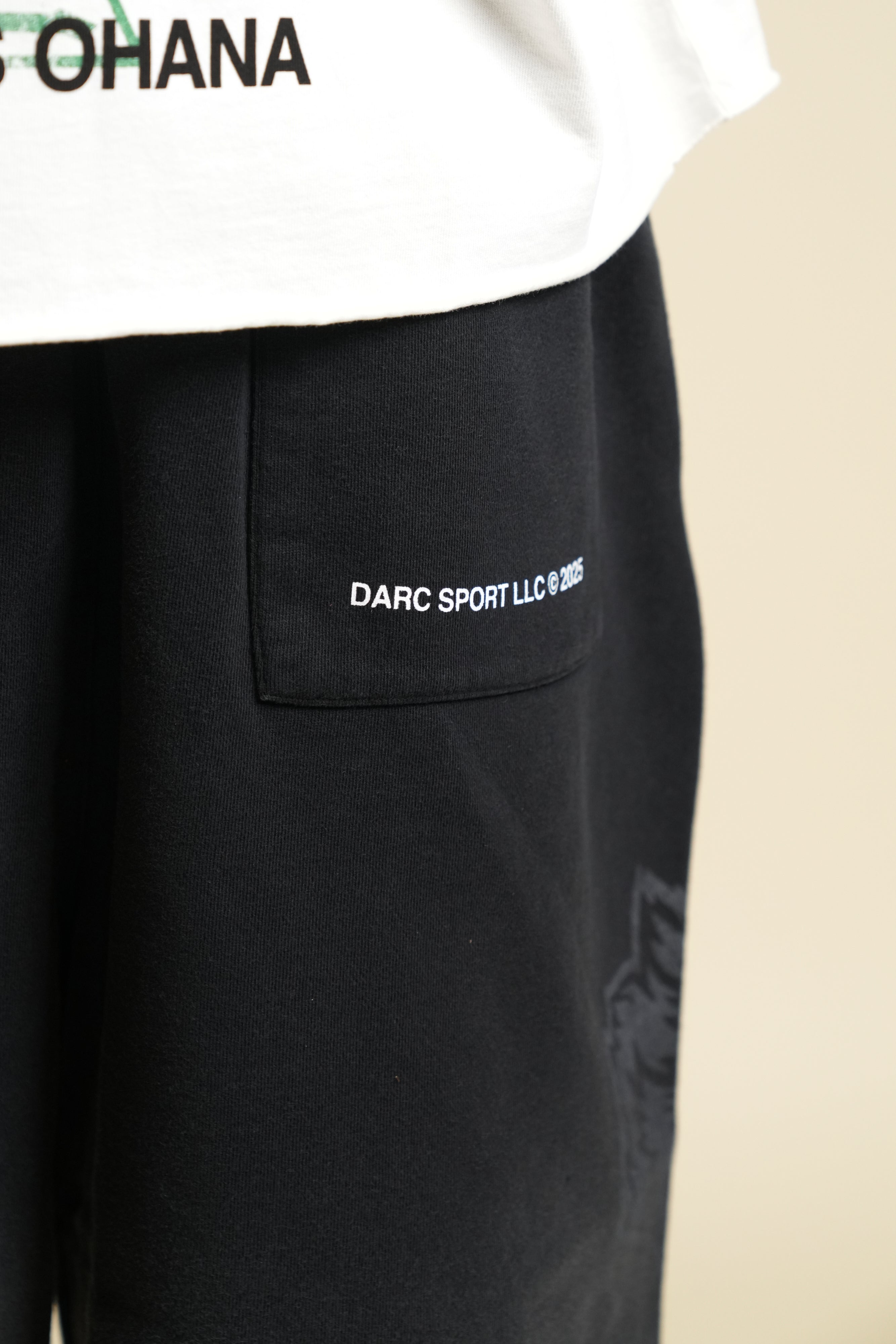 Ohana League Grunge Brock Sweat Short in Black Drift Wash