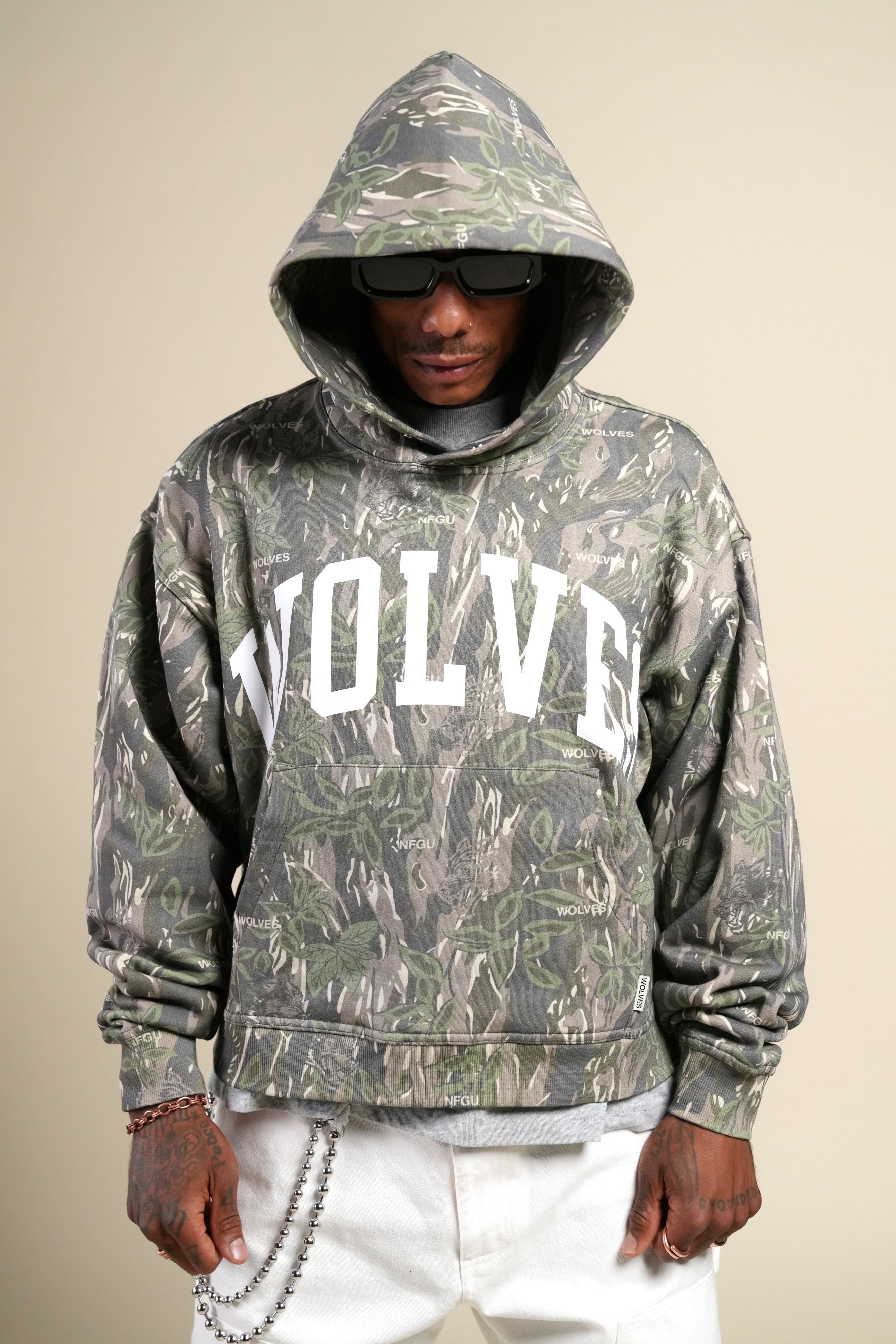Only Loyalty Box Cut "Pierce" Hoodie in Norse Camo