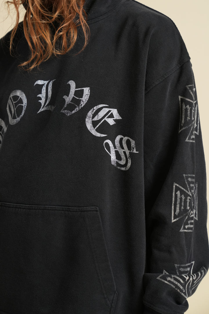 Core Chopper "Moaty" Hoodie in Black Drift Wash