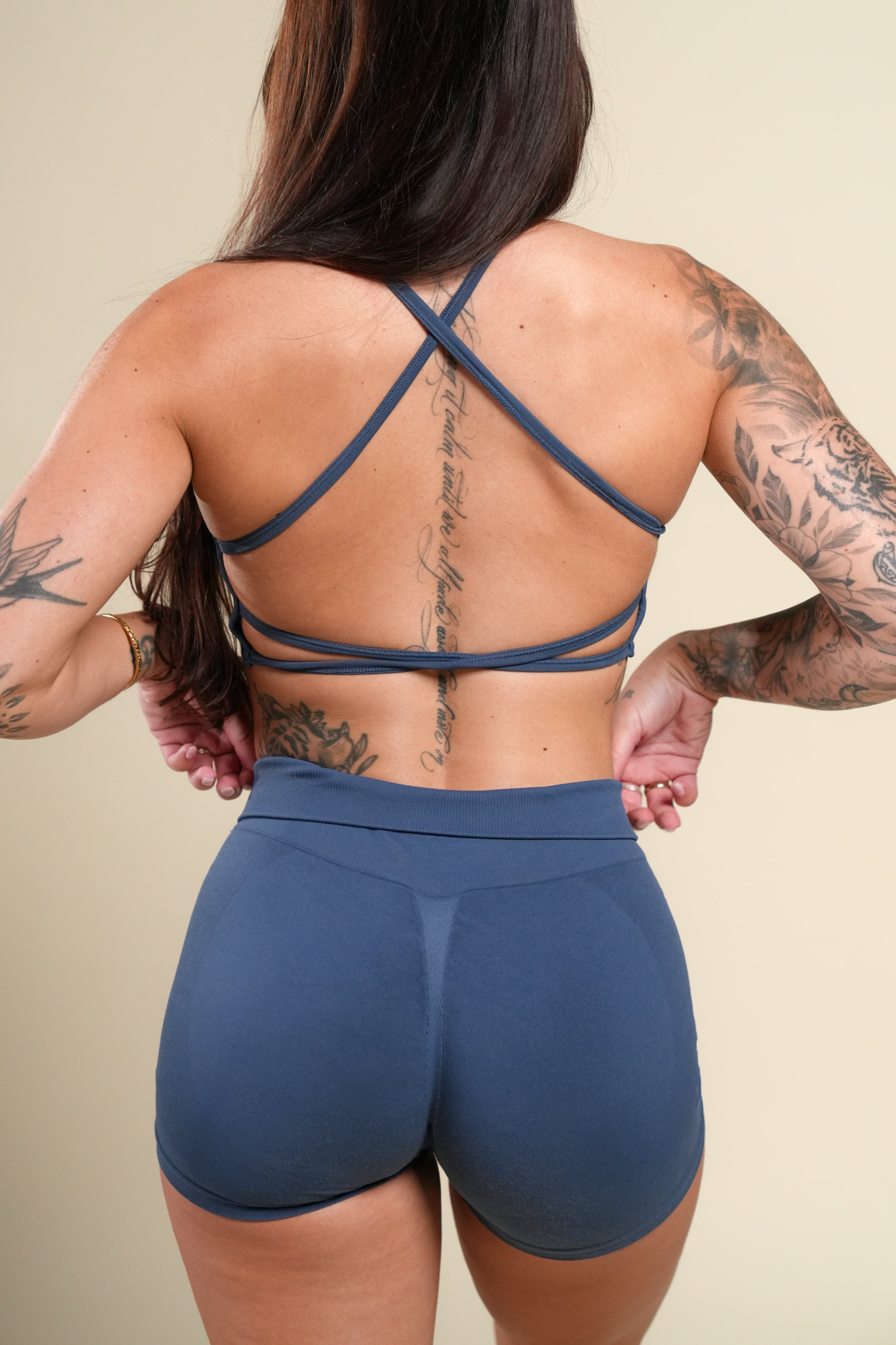 Wolf "Stella" Soft Seamless Shorts in Washed Denim