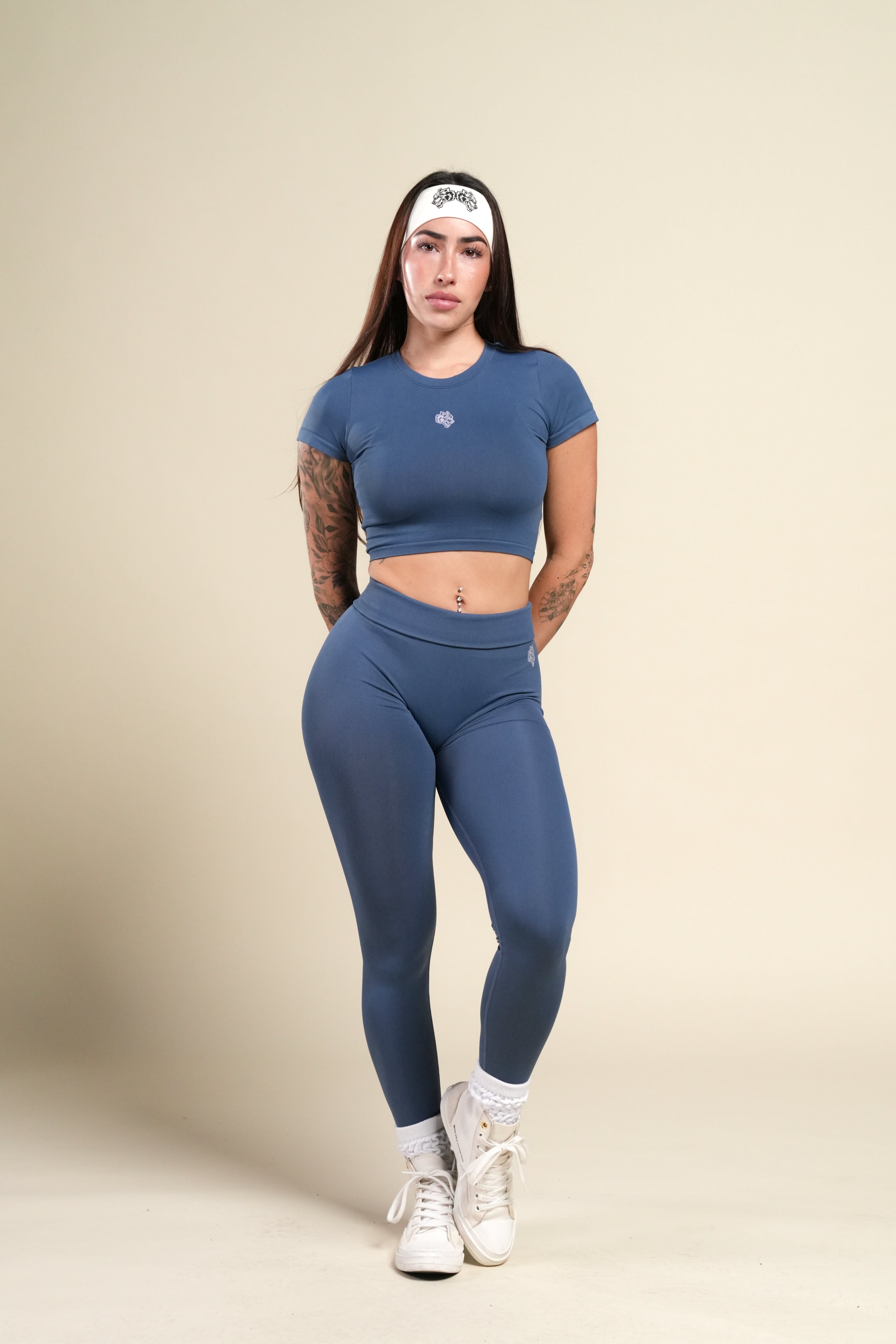 Wolf "Taylor" Soft Seamless Tee in Washed Denim