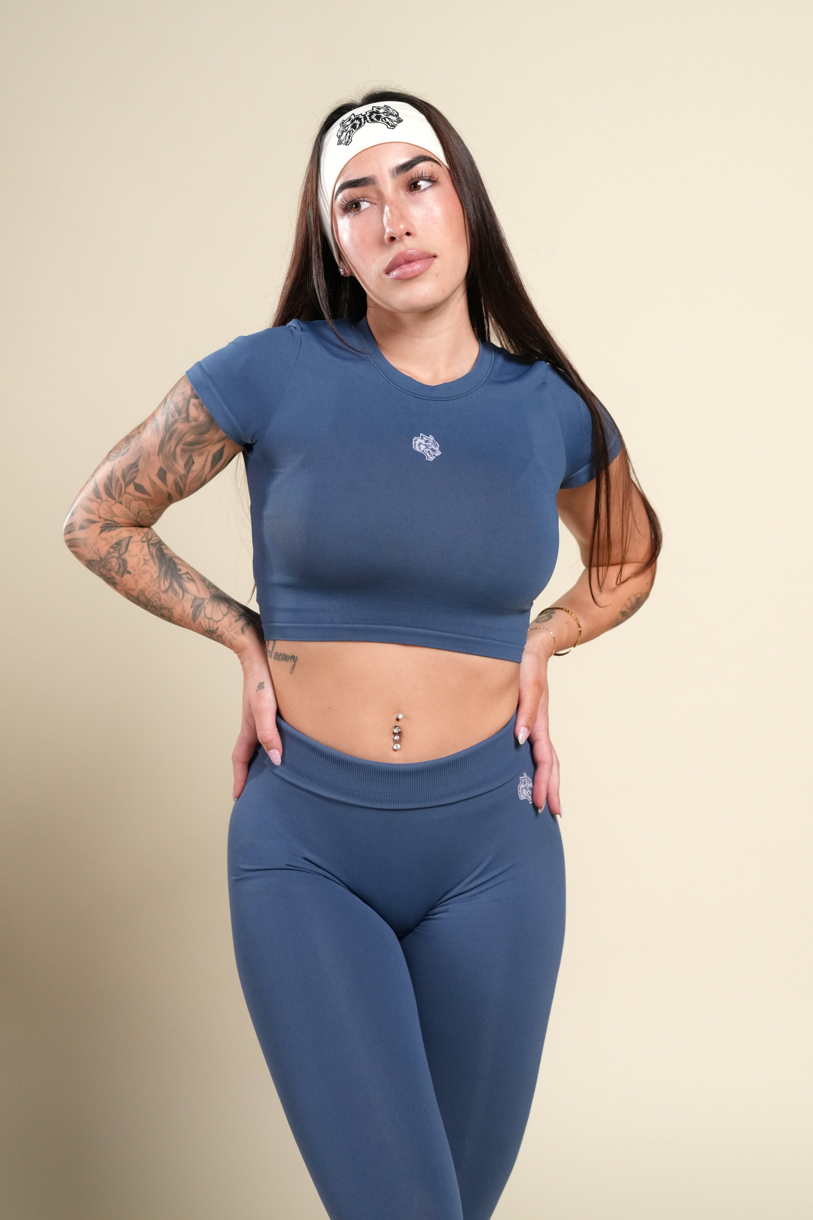 Wolf "Taylor" Soft Seamless Tee in Washed Denim
