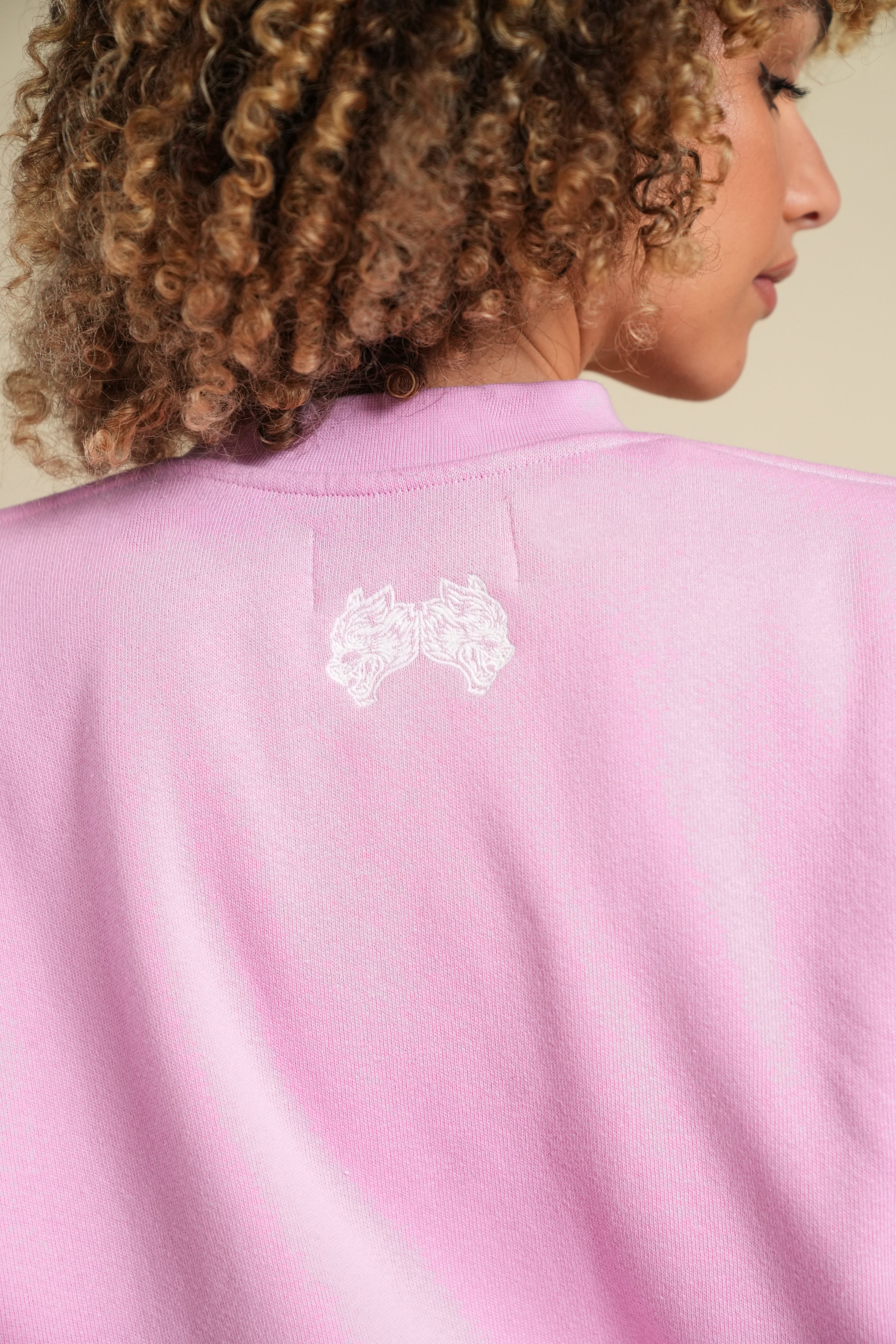 Cursive Wolves Premium Stripe London Crewneck