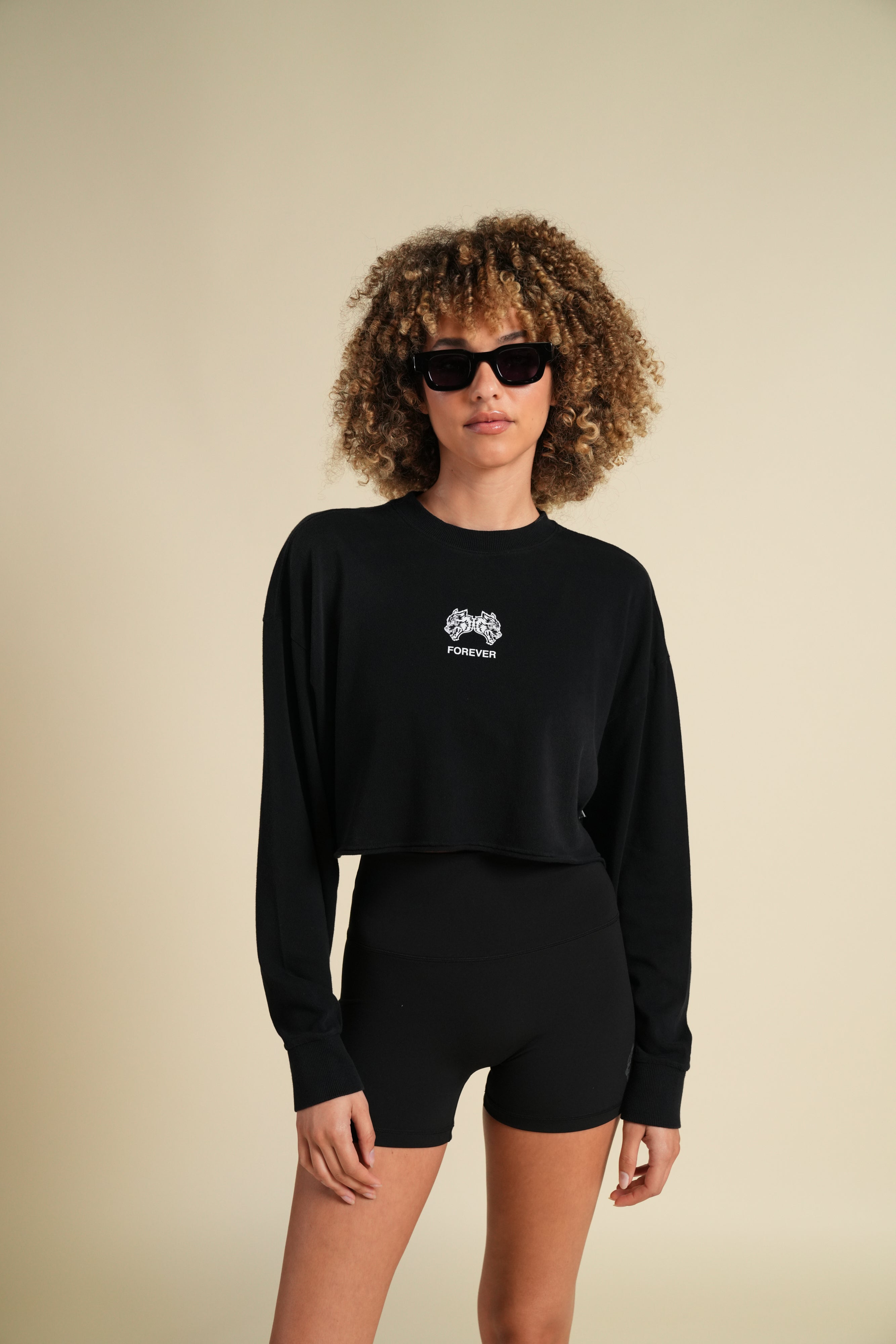 Forever IYKYK "Premium" Oversized Cropped LS Tee