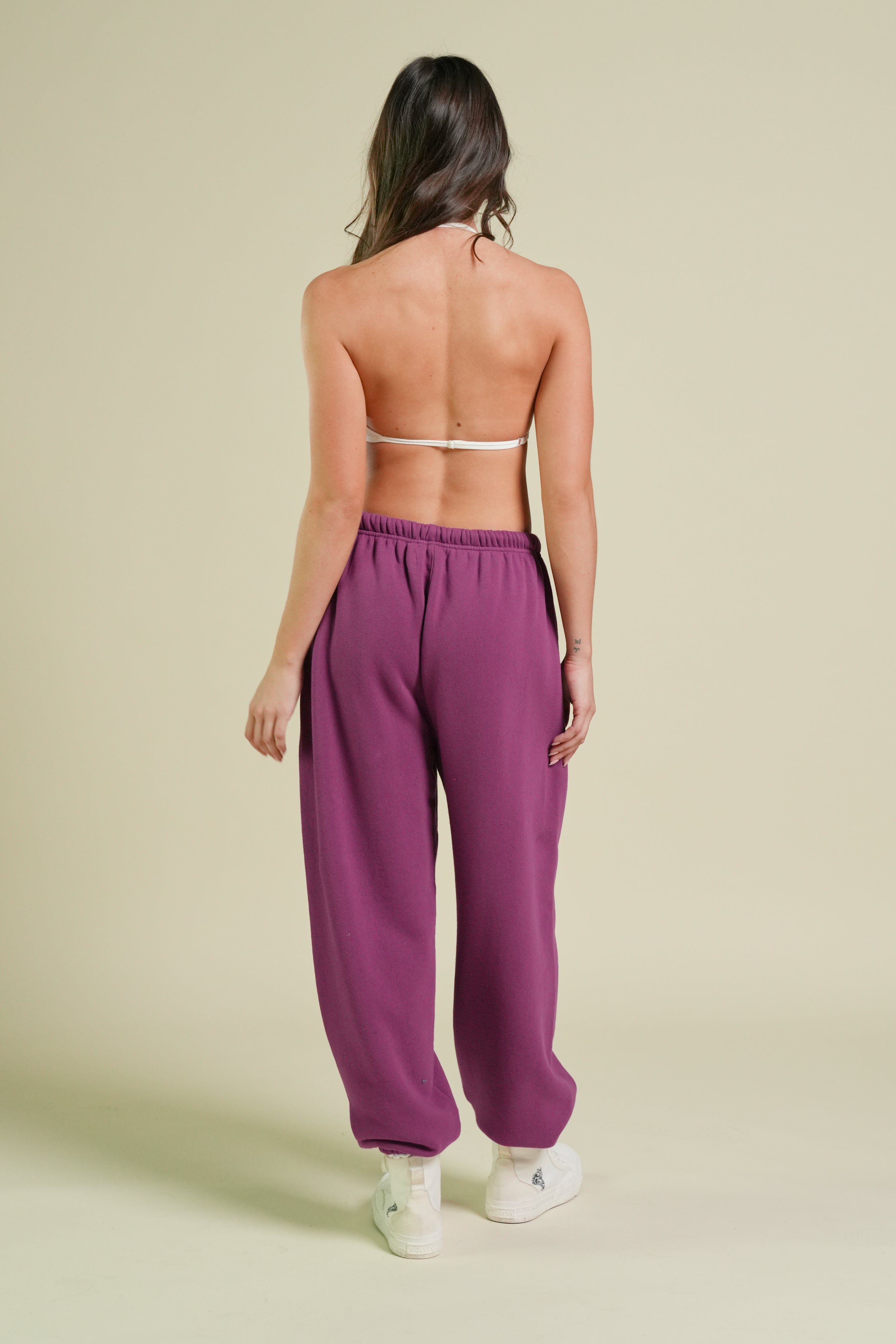 Cursive Wolves Premium Lounger Sweat Pants in Soft Plum